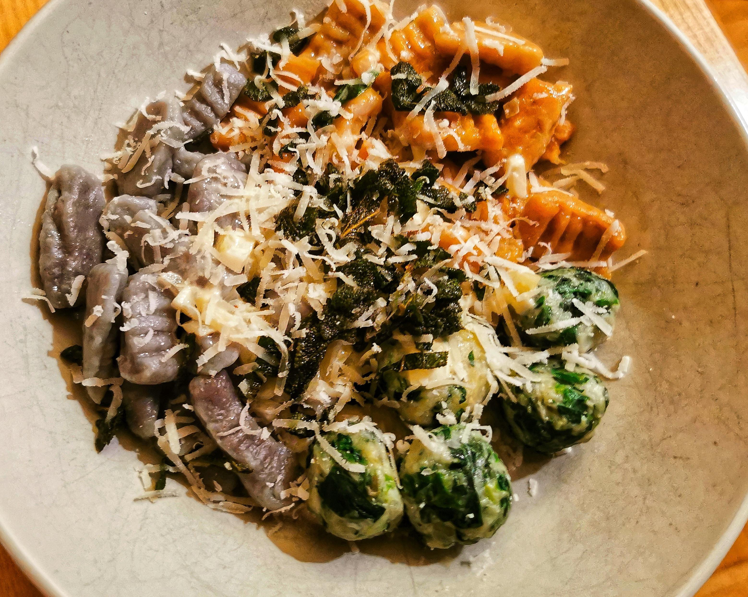 TIA 3 kinds of homemade Gnocchi classic potato gnocchi but from blue