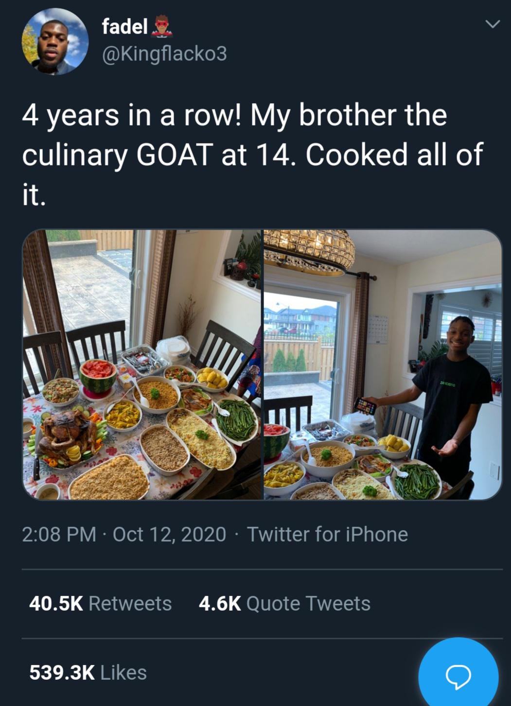 This looks incredible. Kudos to the young chef. Very talented. r