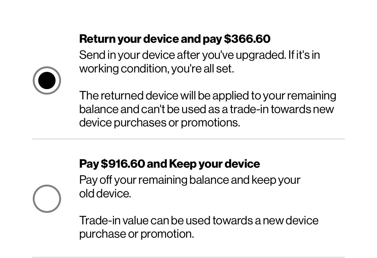 So, what does this mean? If i upgrade early, by paying off half my