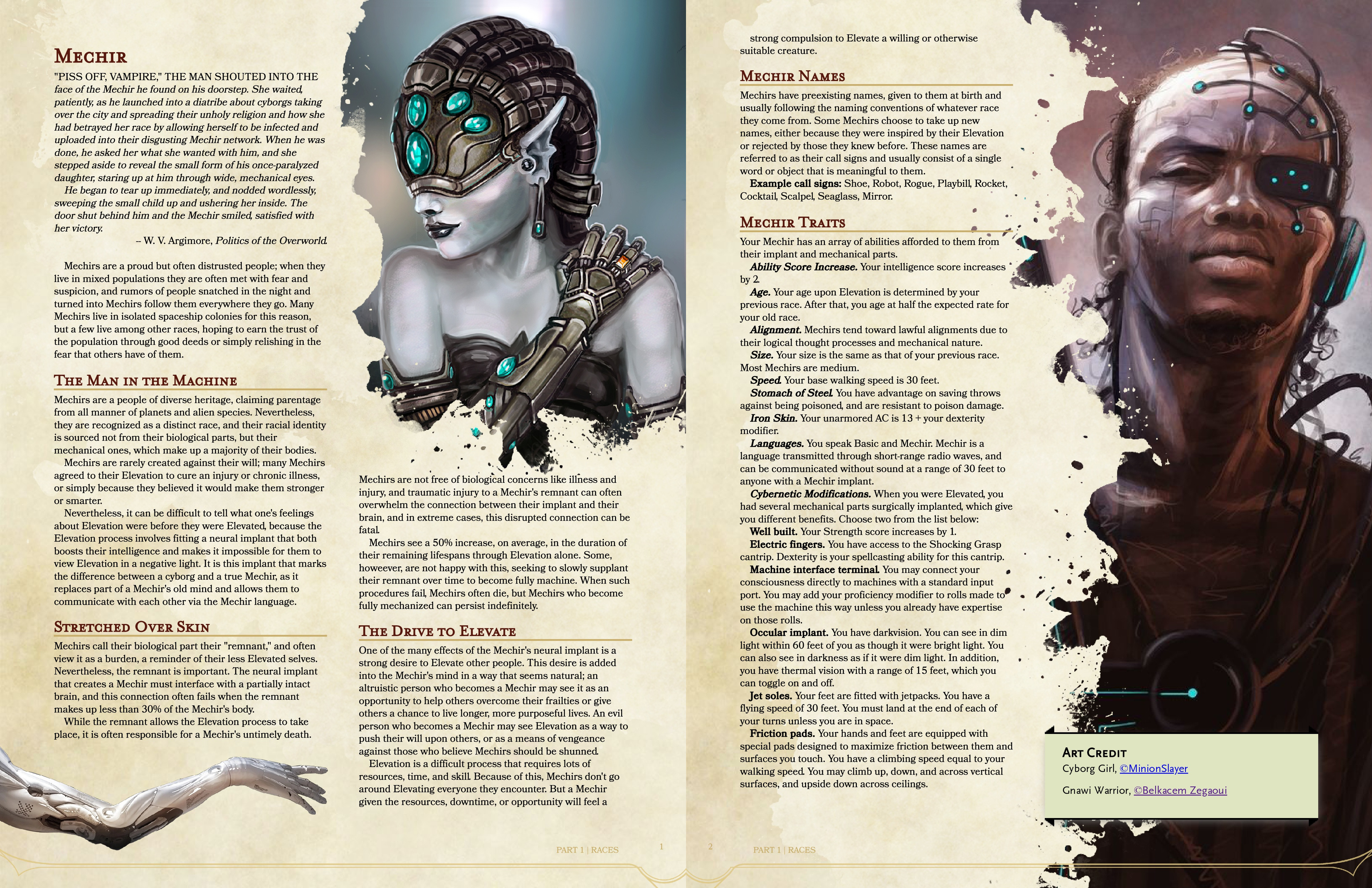 [Race] Mechir A race of vampireinspired made for my sci fi