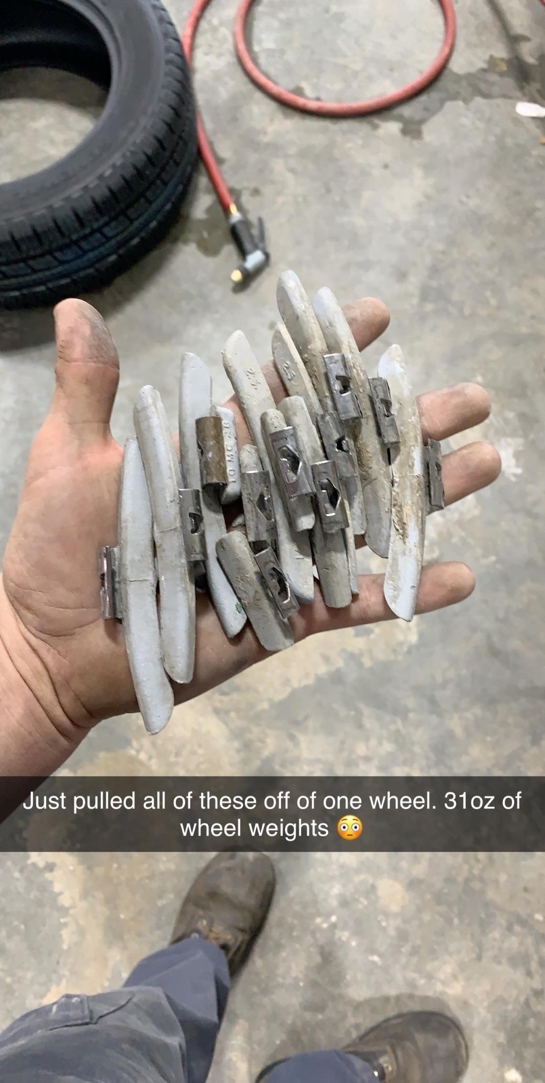 Mounted and balanced some tires yesterday. Almost every wheel was like