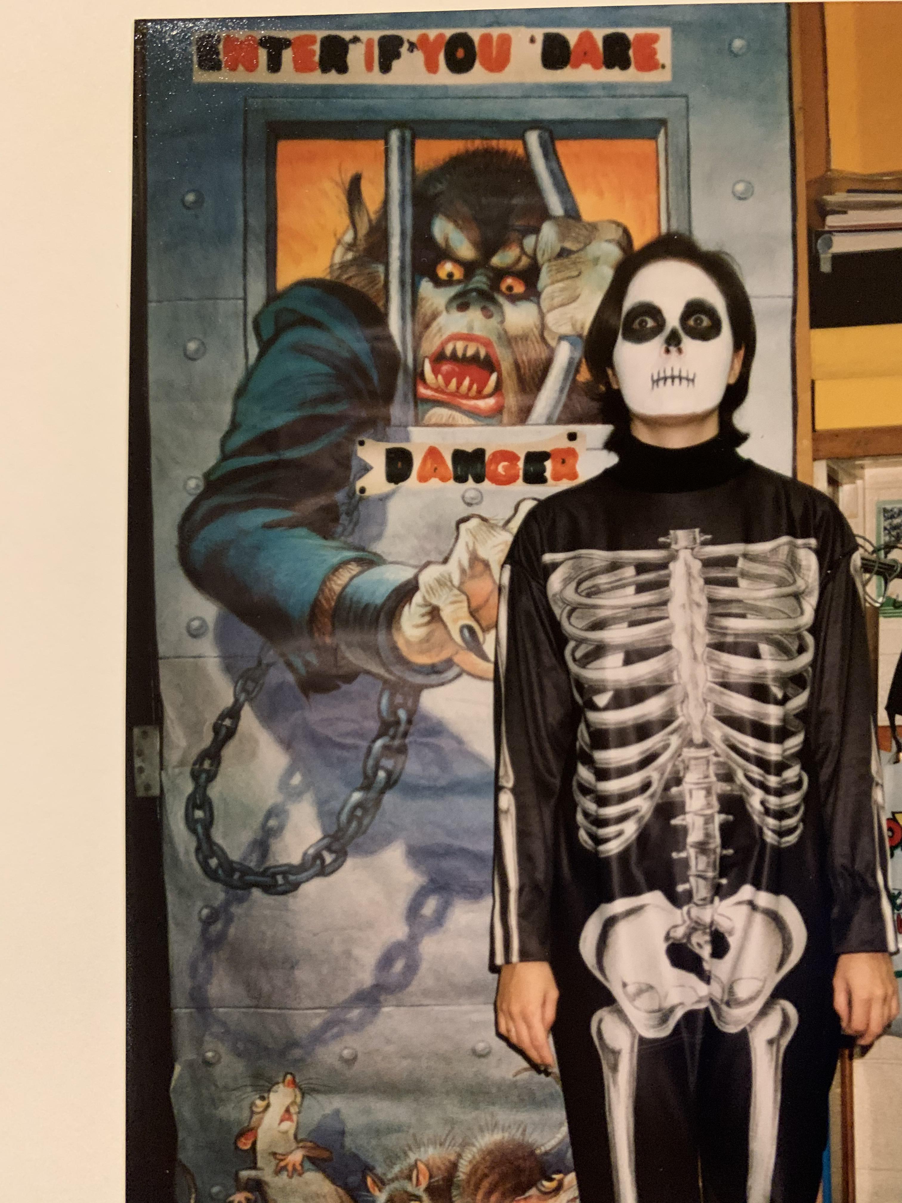 My costume for Hallowe’en at school during my first year of teaching in