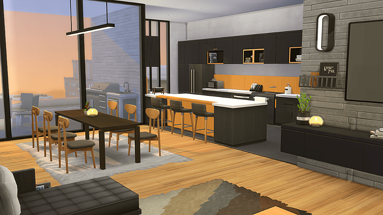 I built this Modern Apartment in San Myshuno 🌇 (playtested, no cc) r