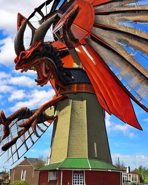 Windmill Dragon made with starryai r/starryai