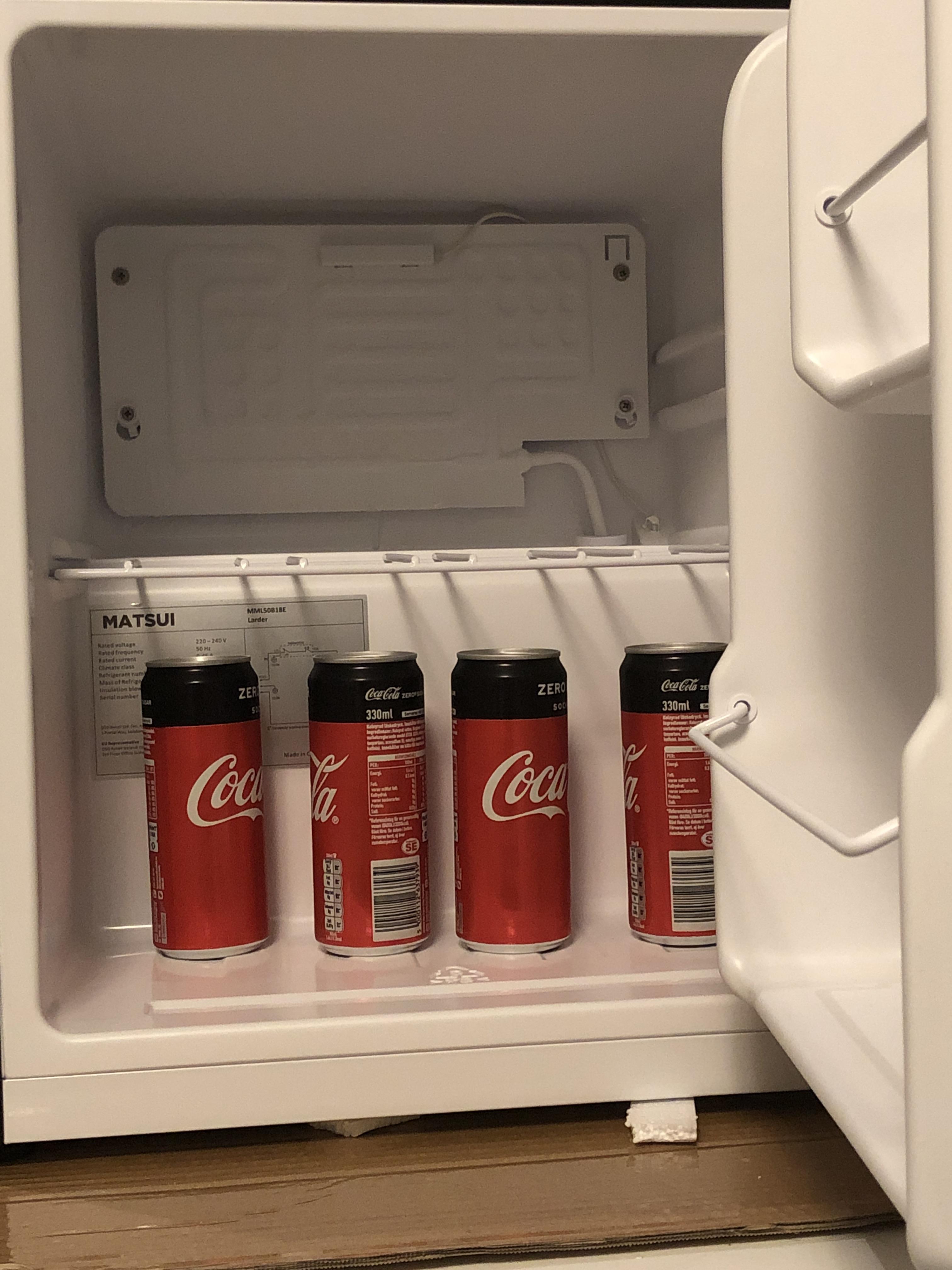 Got my mini refrigerator filled with only Coca Cola Zeros' ! [ I know