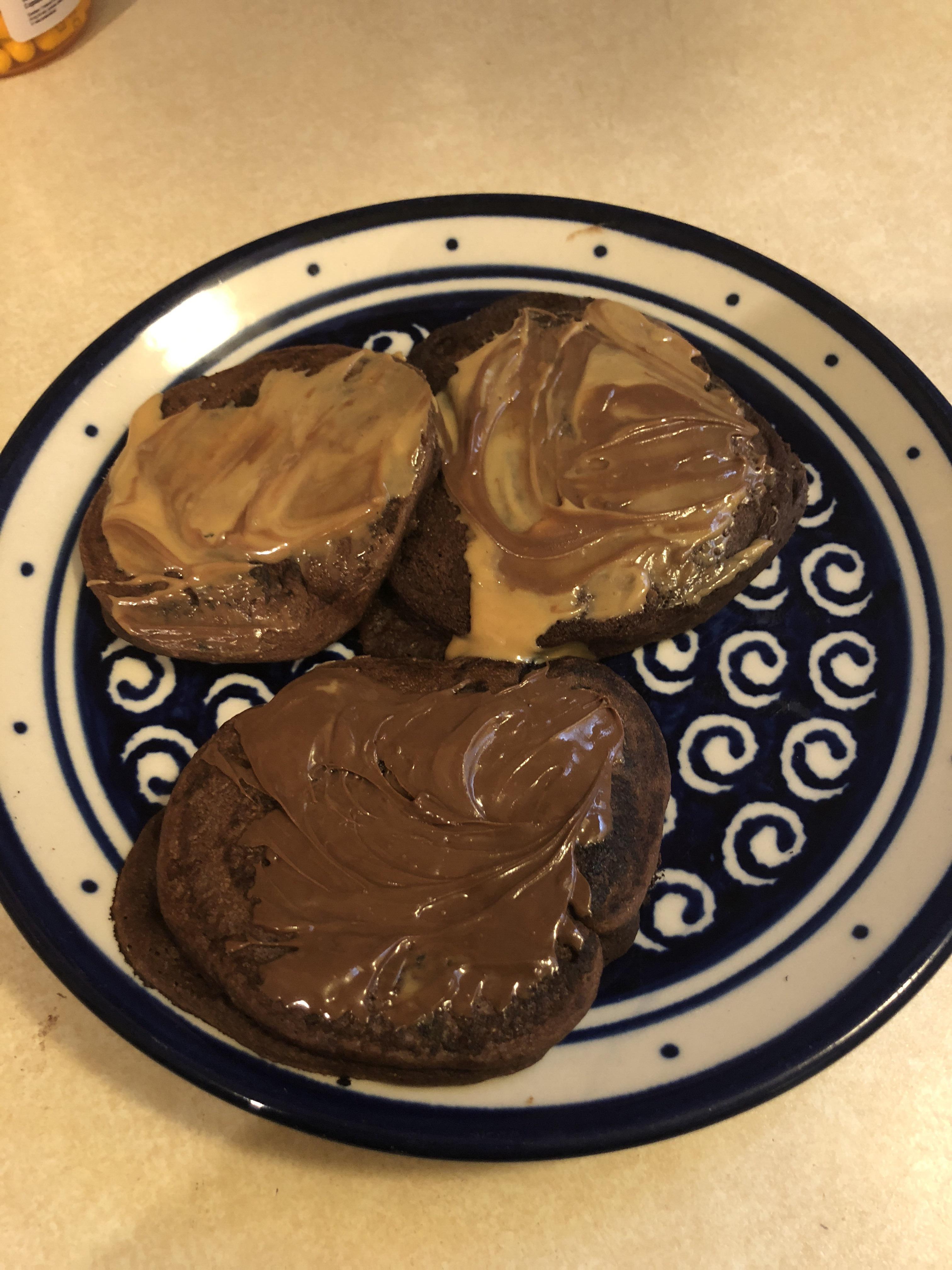 Sometimes you just need decadent Kodiak Cake Dark Chocolate Pancakes