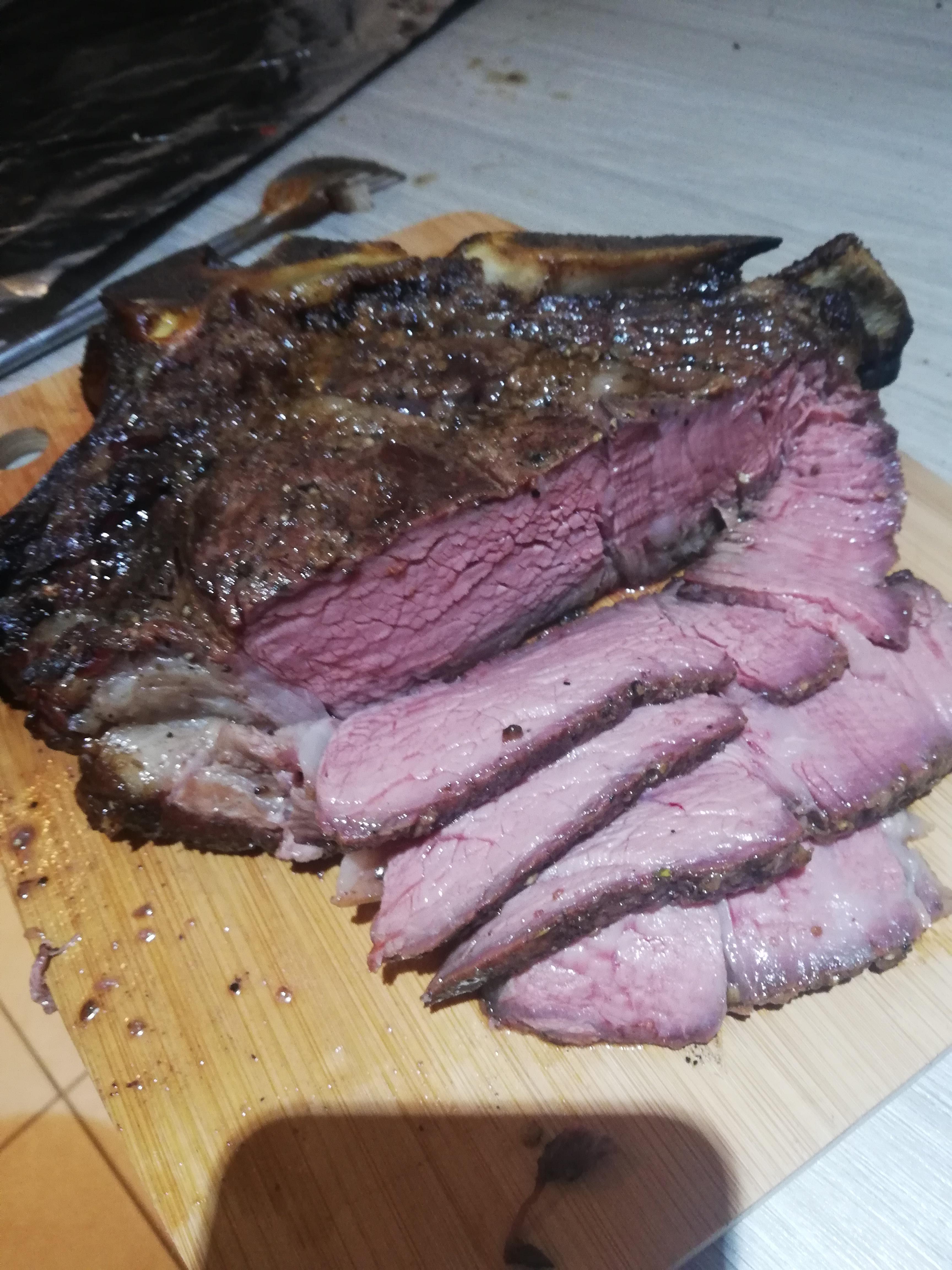 First cook on my new weber... 3 hour smoked rib roast r/grilling