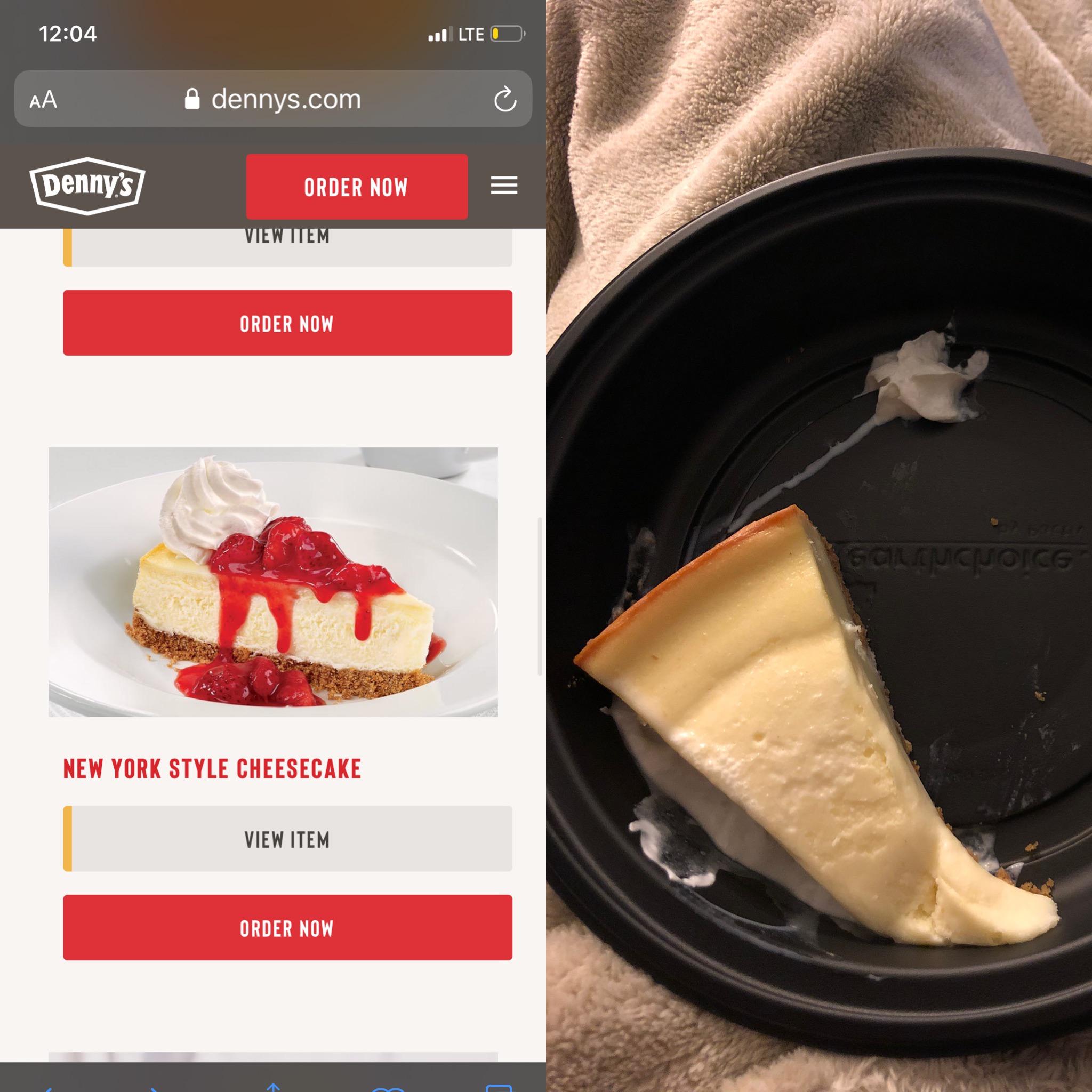 This cheesecake I ordered from Denny’s. r/ExpectationVsReality