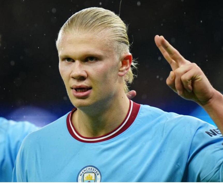 Erling Haaland scored the first two goals in a 50 Manchester City win