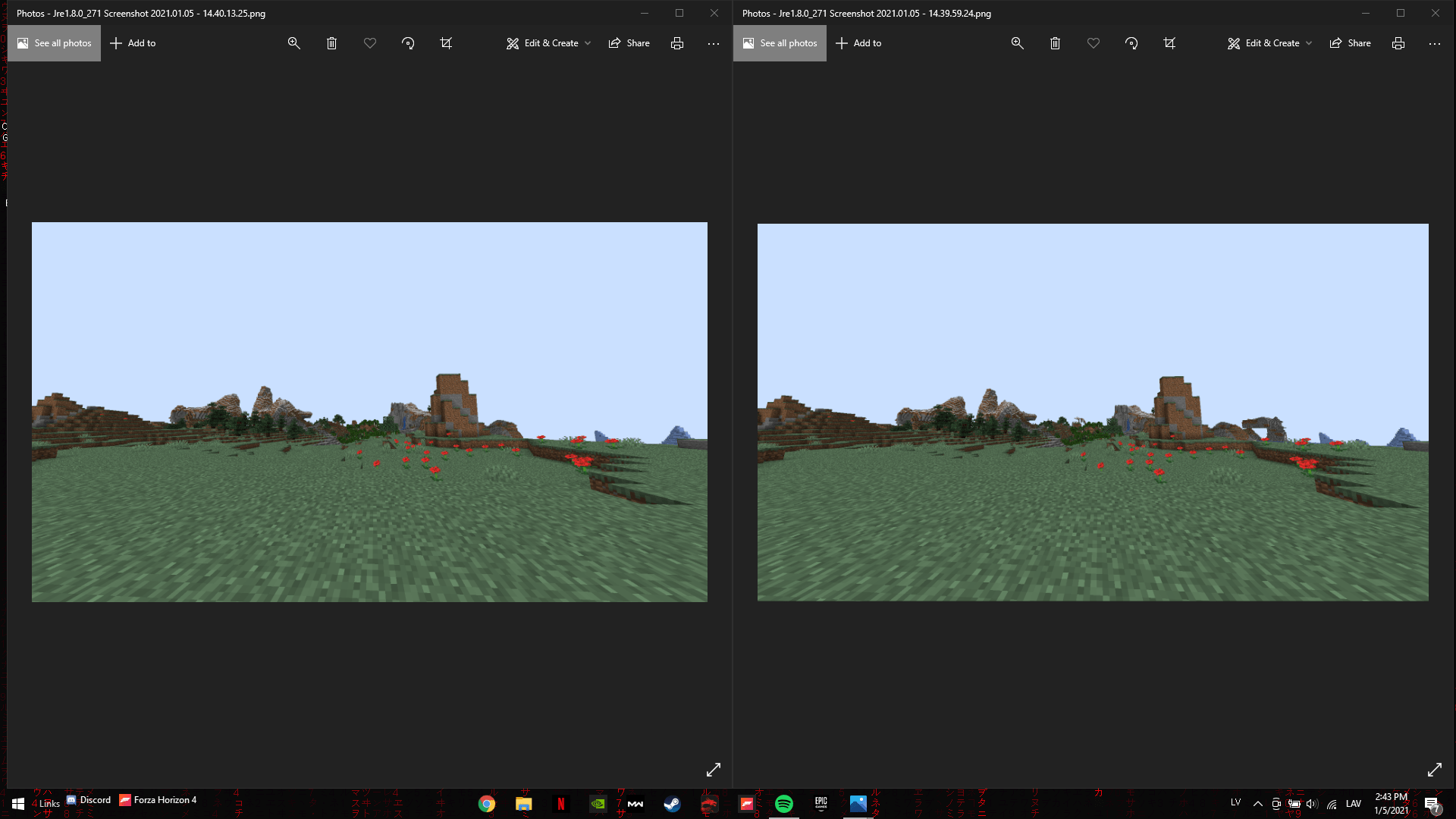 Comparison between fancy and fabulous graphics r/Minecraft