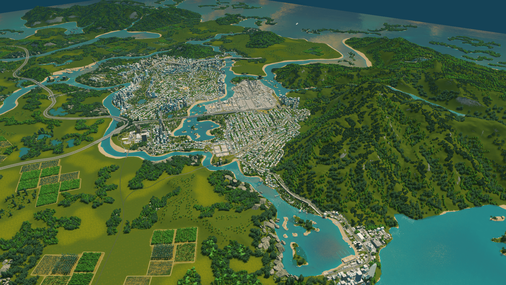 Cities Skylines Topographic Map Planning to sprawl this across the entire map CitiesSkylines