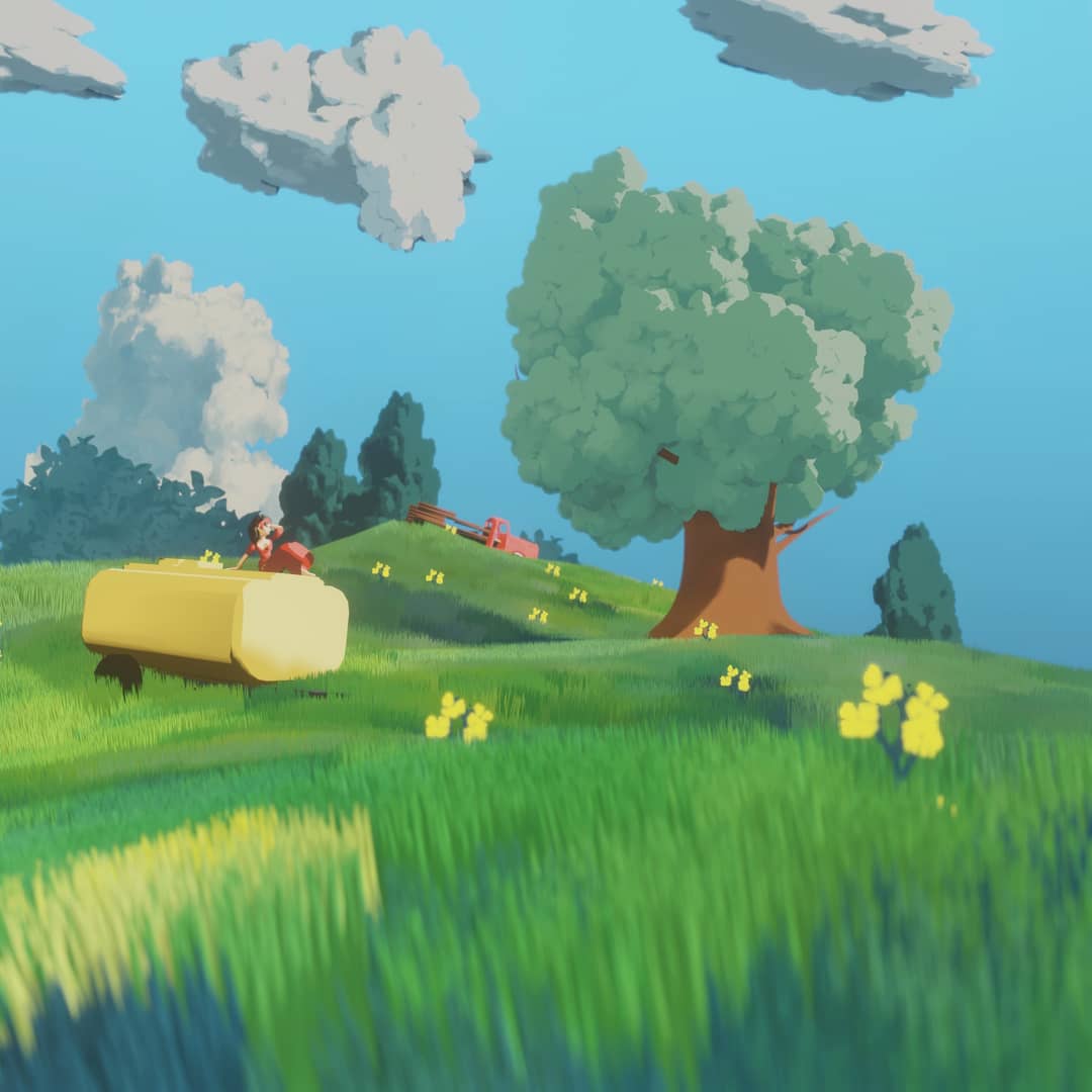 Another Studio Ghibli Hill r/blender