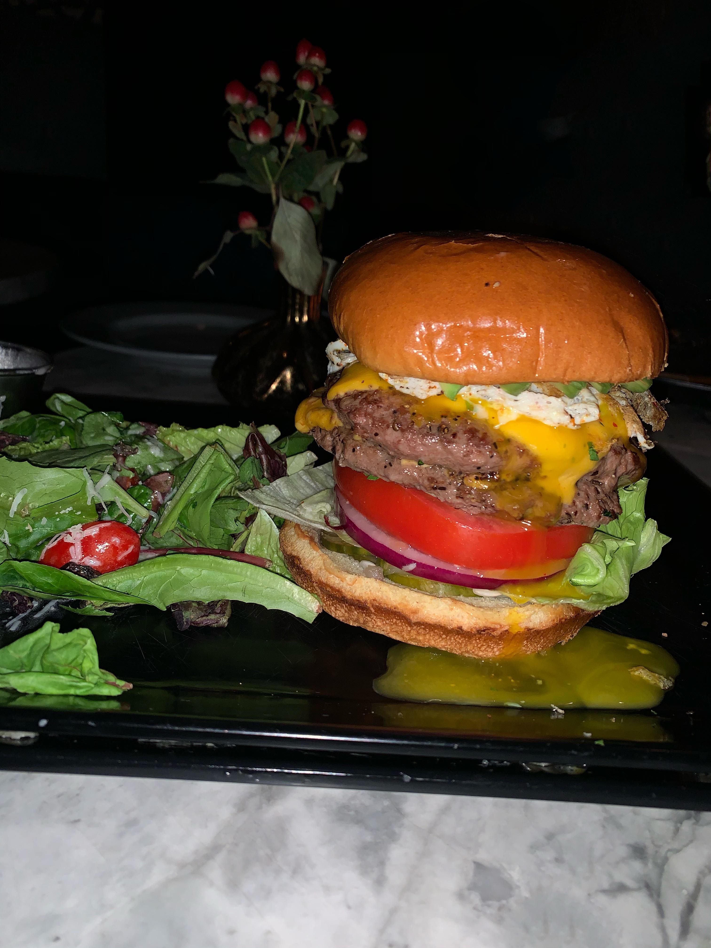 one of the best burgers in Chicago from Little Bad Wolf! Avocado, over