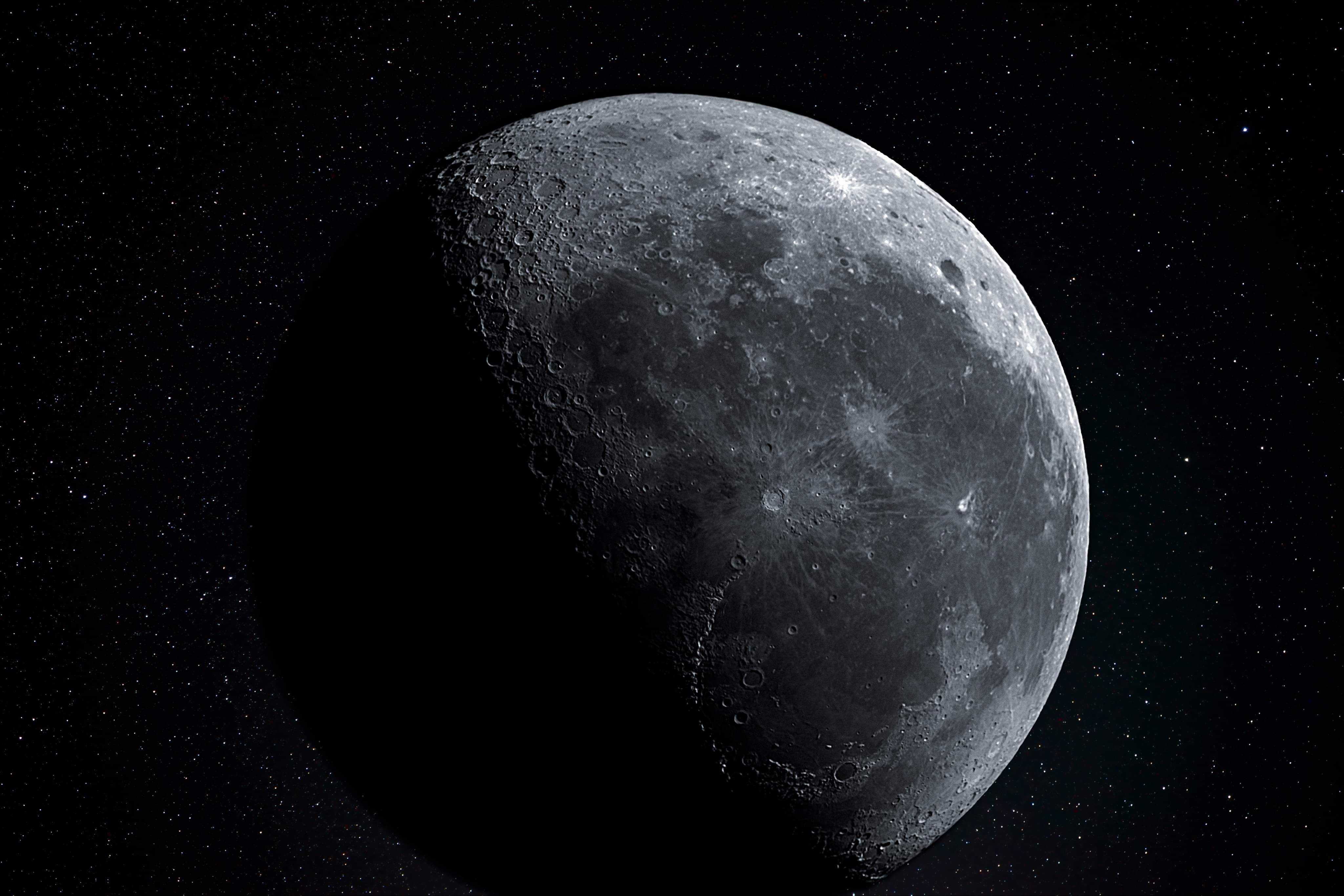 Waxing gibbous with starfield r/astrophotography