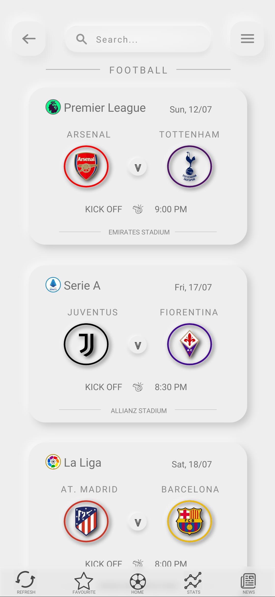 Sports Card r/UI_Design