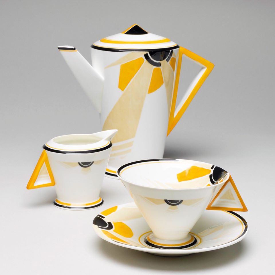 Galaxy art deco coffee set by the Shelley Potteries, Staffordshire, early 1930s r/ArtDeco