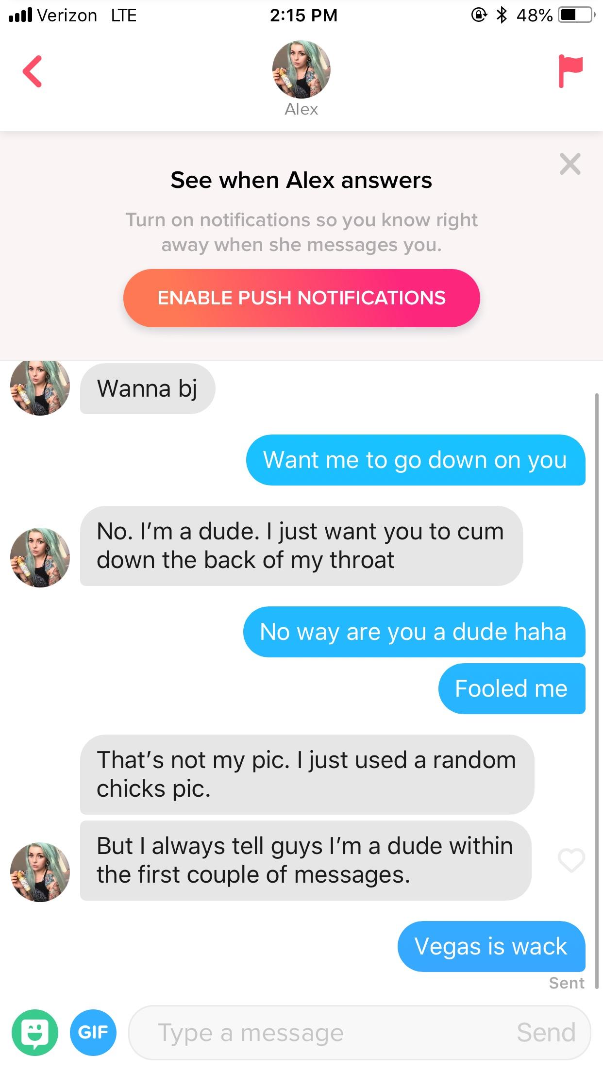 First time using Tinder while visiting Vegas Tinder