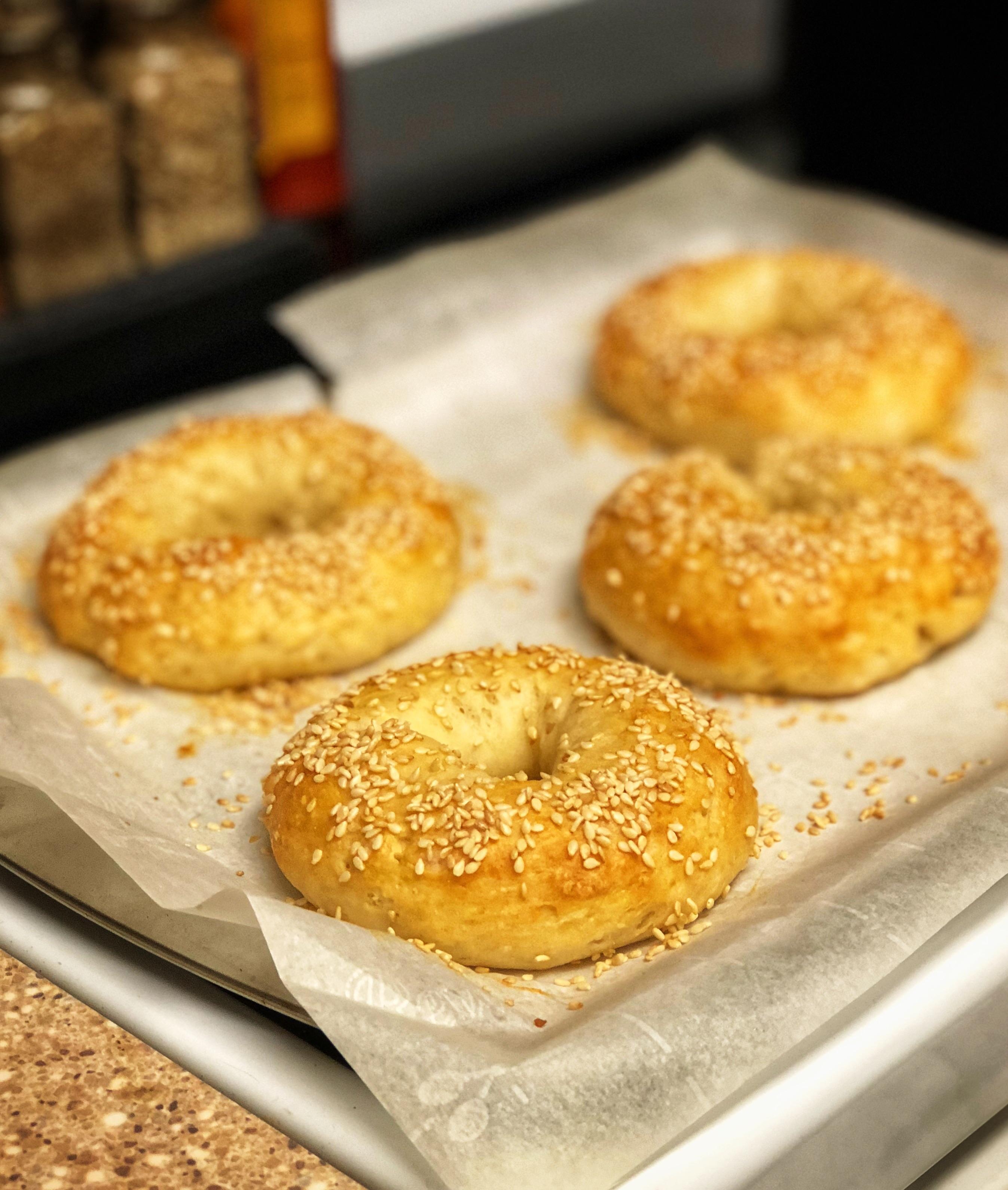 First attempt making skinnytaste bagels! 152 calories each r/1200isplenty