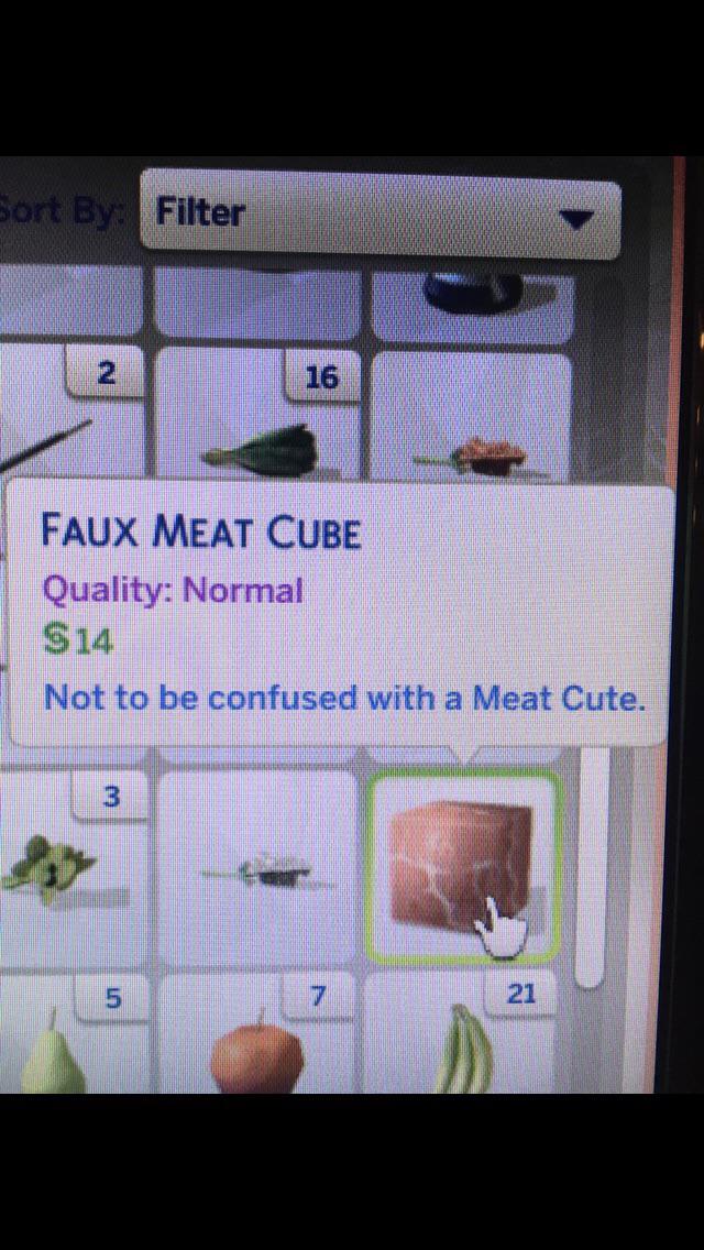 Sims 4 Faux Meat Cube r/IASIP
