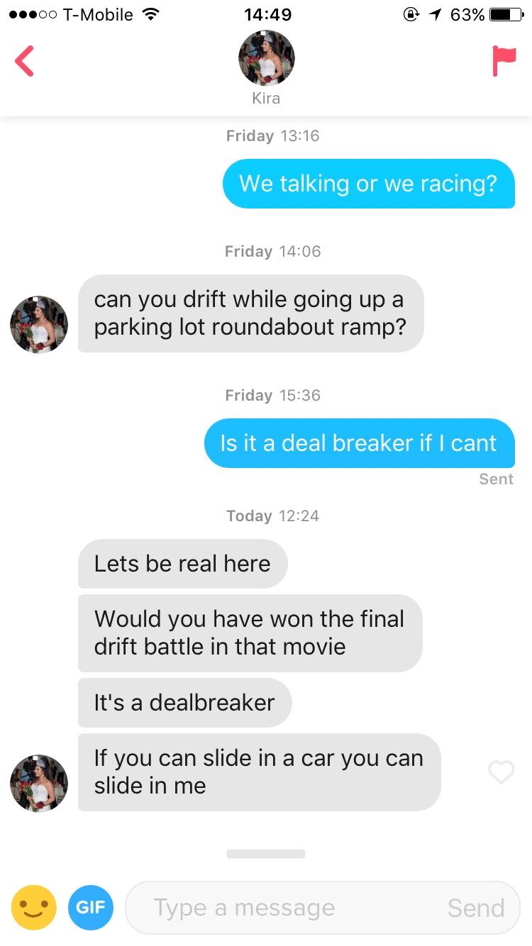 "Sliding in" if you know what I mean r/Tinder