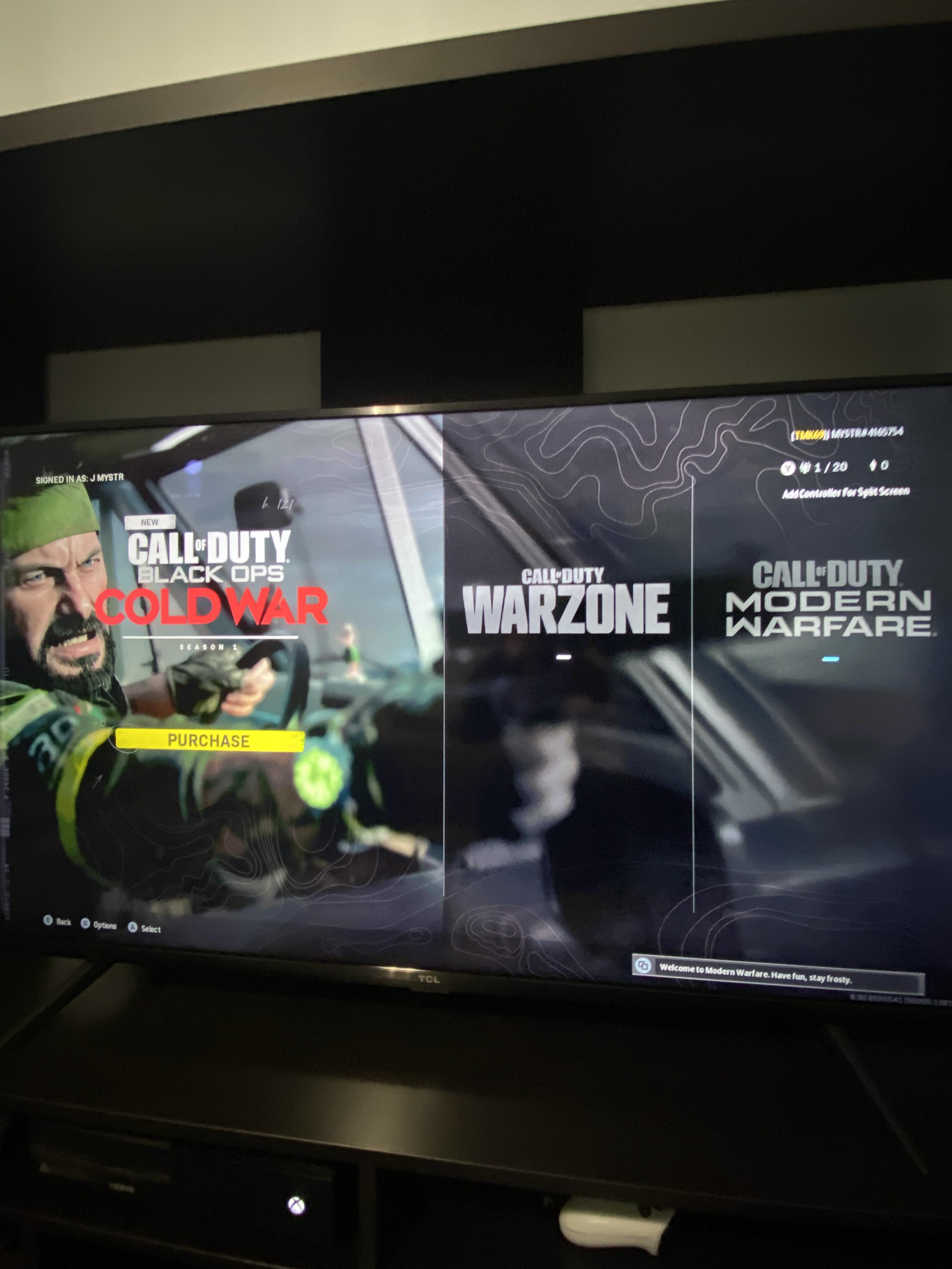 Bought Modern Warfare and would like to play Modern Warfare, big