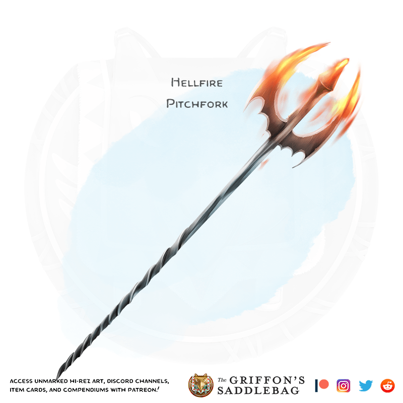 {The Griffon's Saddlebag} Hellfire Pitchfork Weapon (trident) r