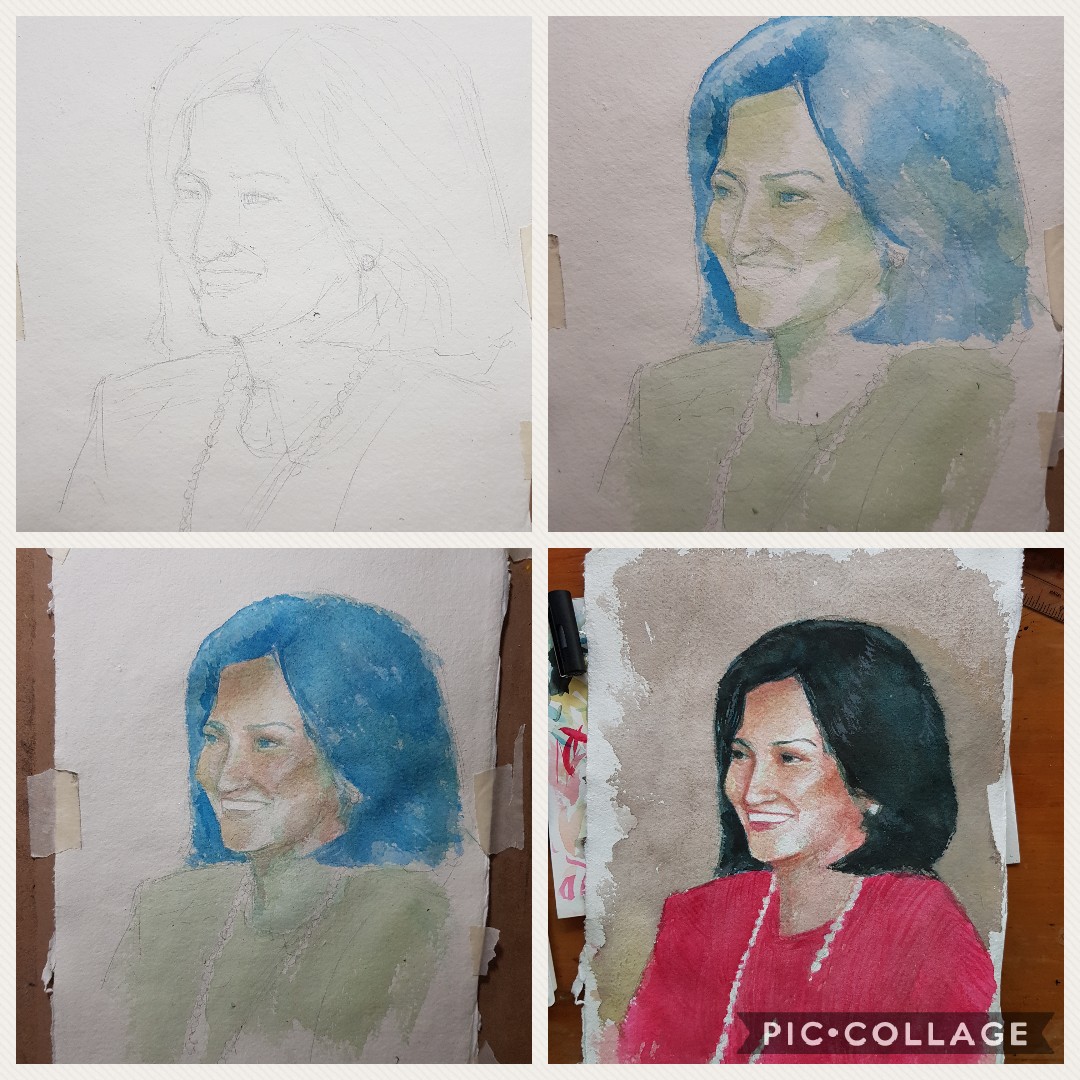 blue and green underpainting on portraits i dont get why? saw vids