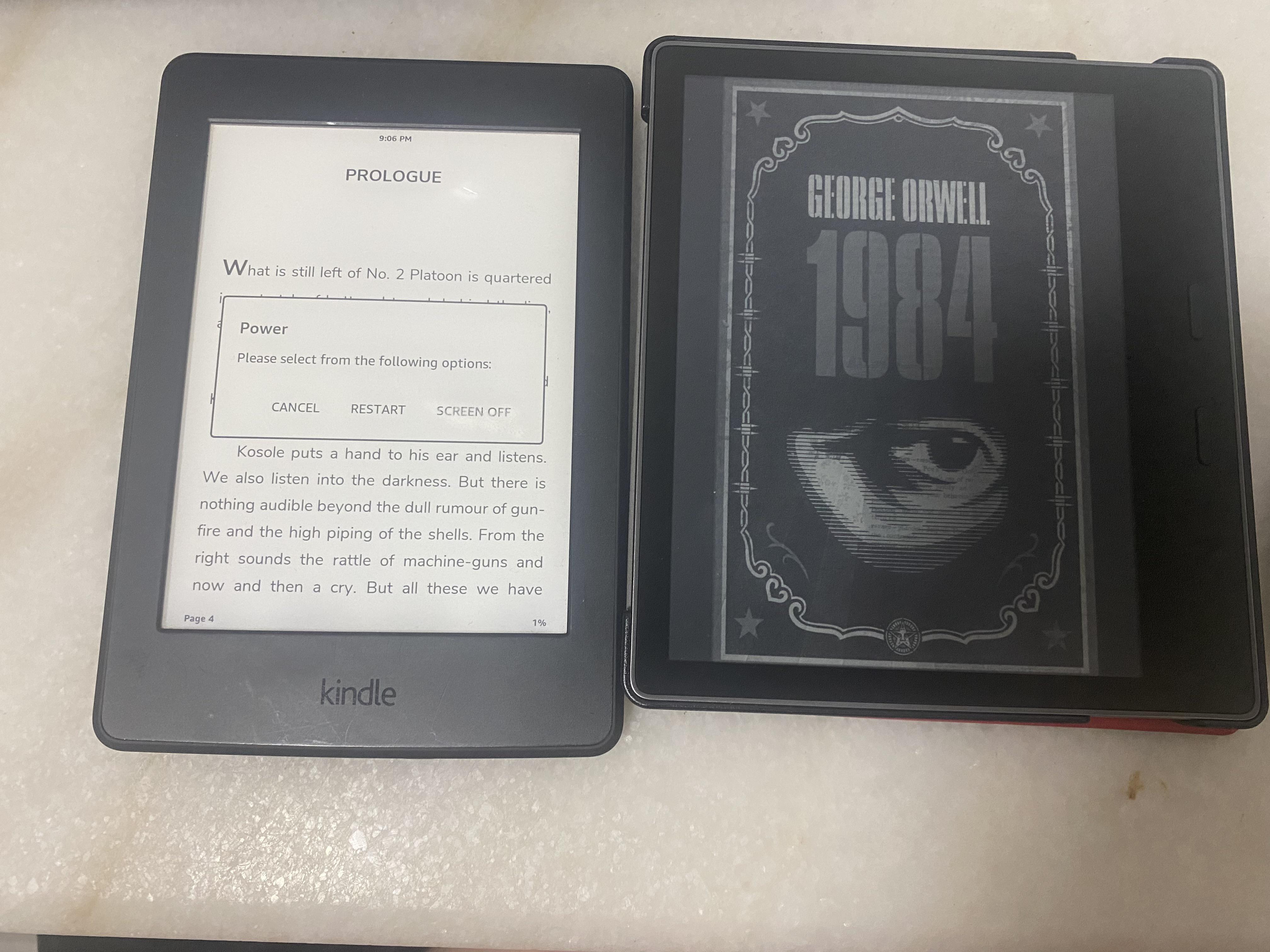 Upgraded after the Paperwhite got scratched the second time (right