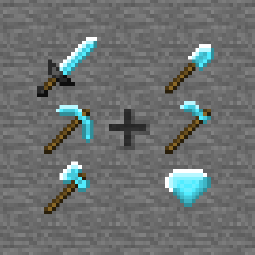 New Diamond Tools for my resource pack! (Default +) r/Minecraft