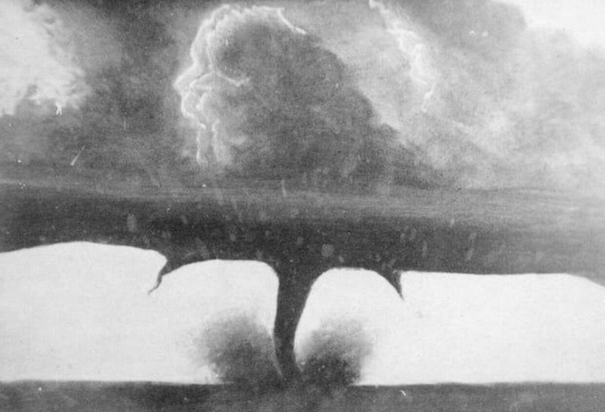 Photograph of a tornado in Howard, South Dakota, said to be taken on August 28, 1884 by F.N