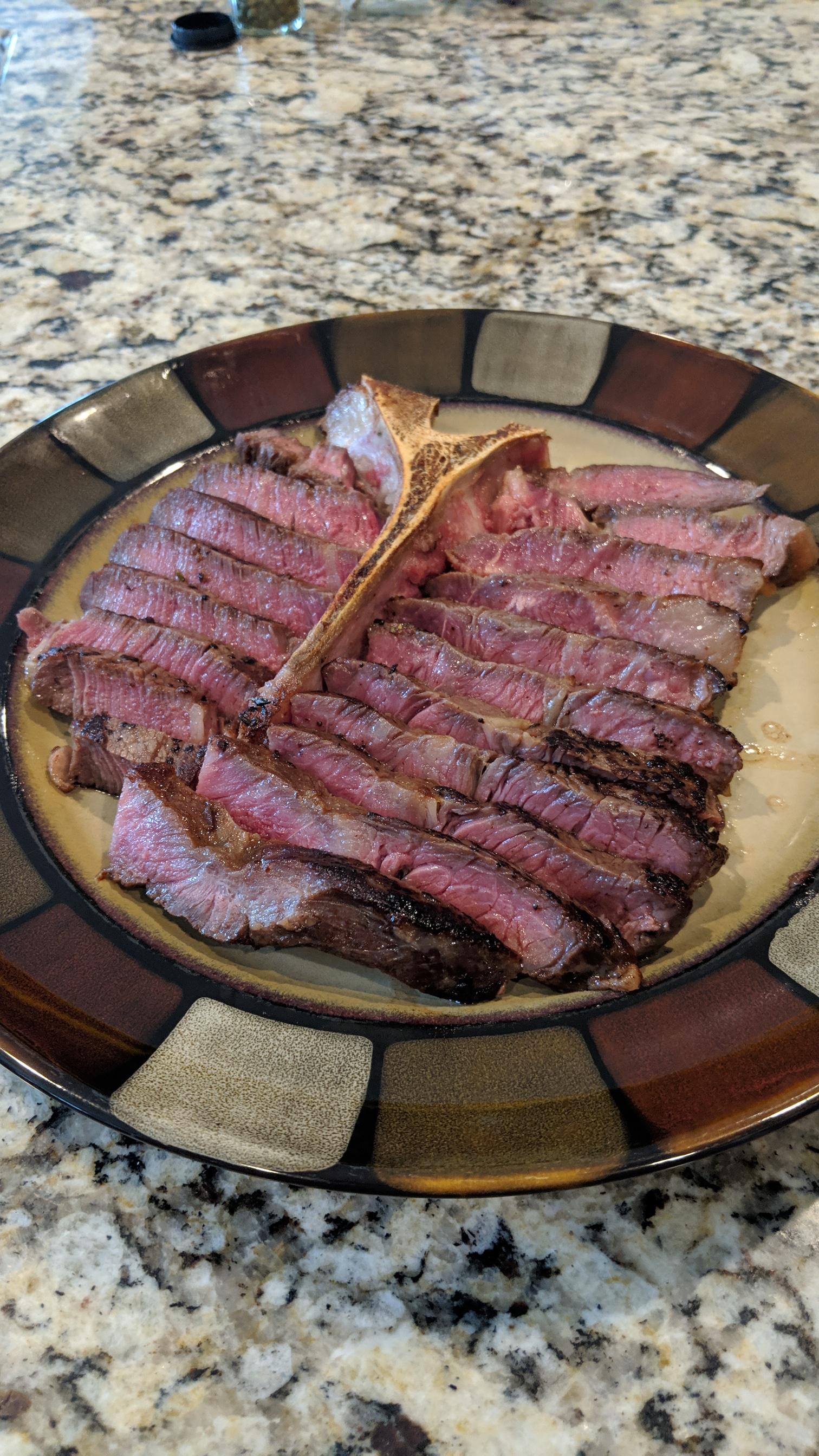 Sous Vide Porterhouse! Tried my hand at some fancy presentation. r/steak