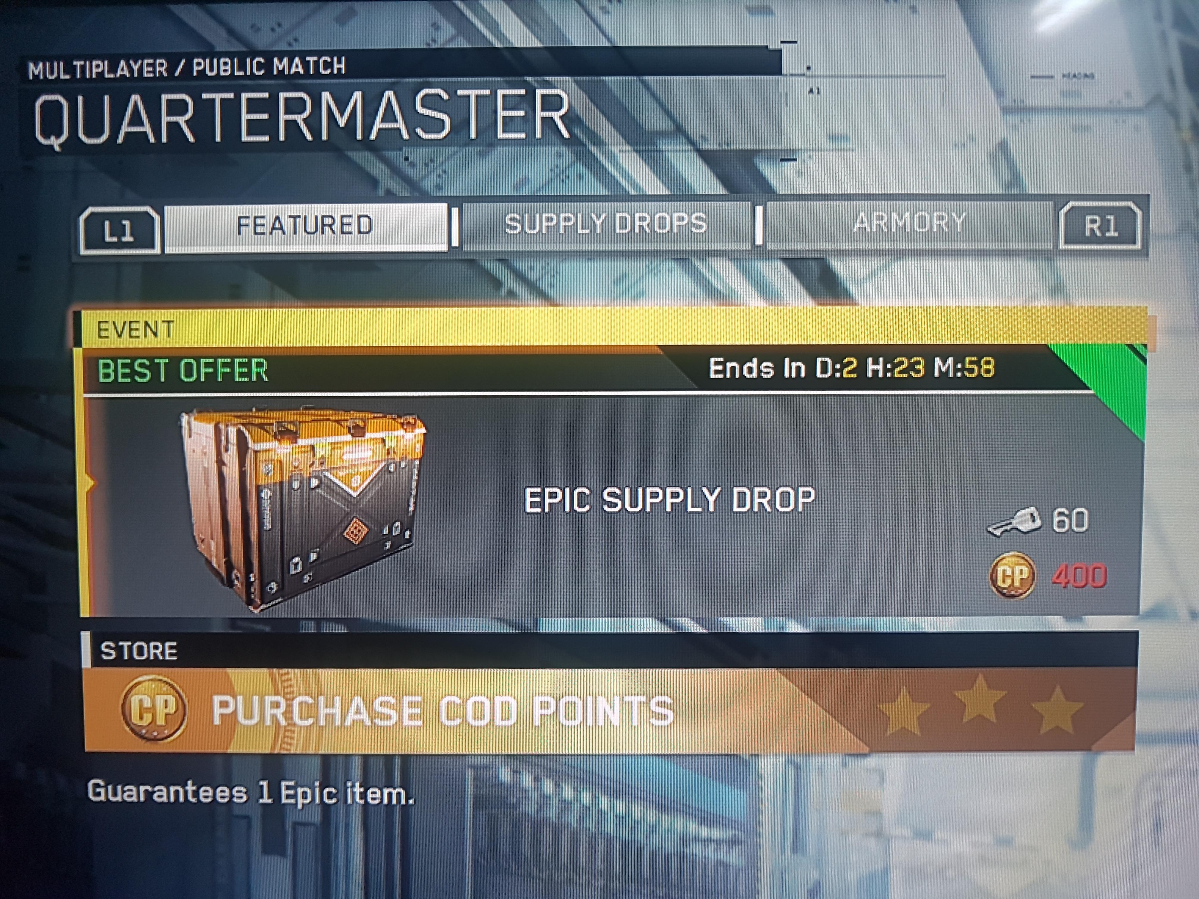 This week's best offer epic supply drops r/Infinitewarfare