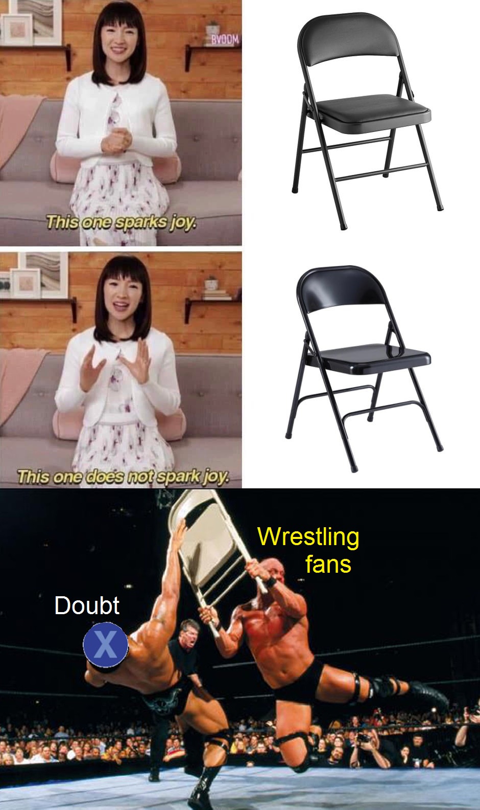 It's Stone Cold with a steel chair r/memes