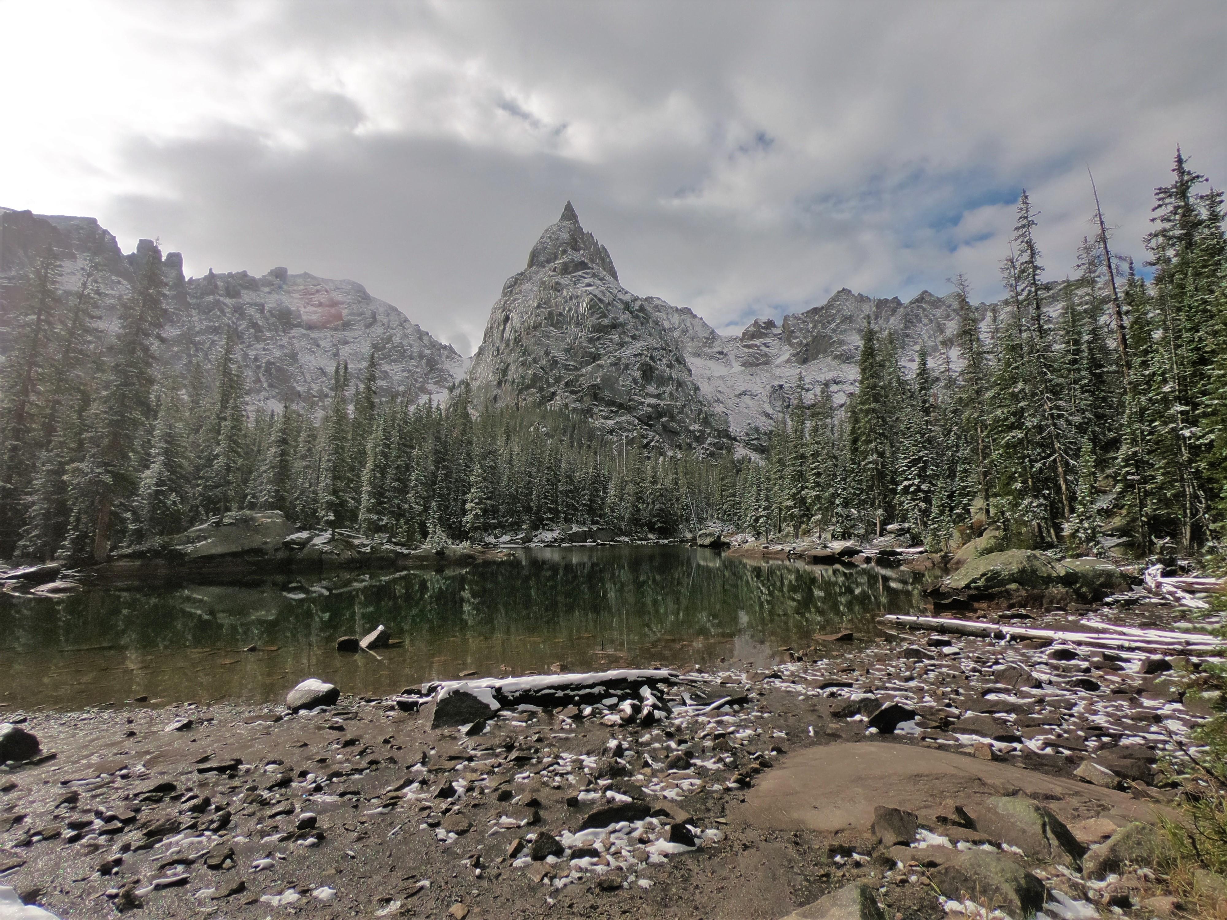 Hiked up to Crater Lake under Lone Eagle Peak, CO and camped out in the