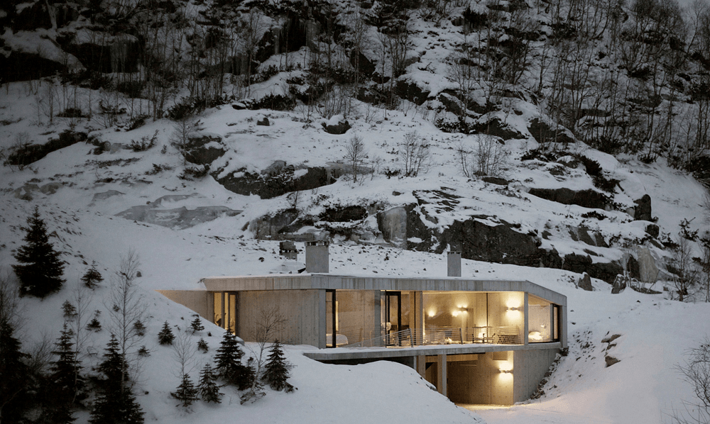 Modern House In Norwegian Snowy Mountains r/pics