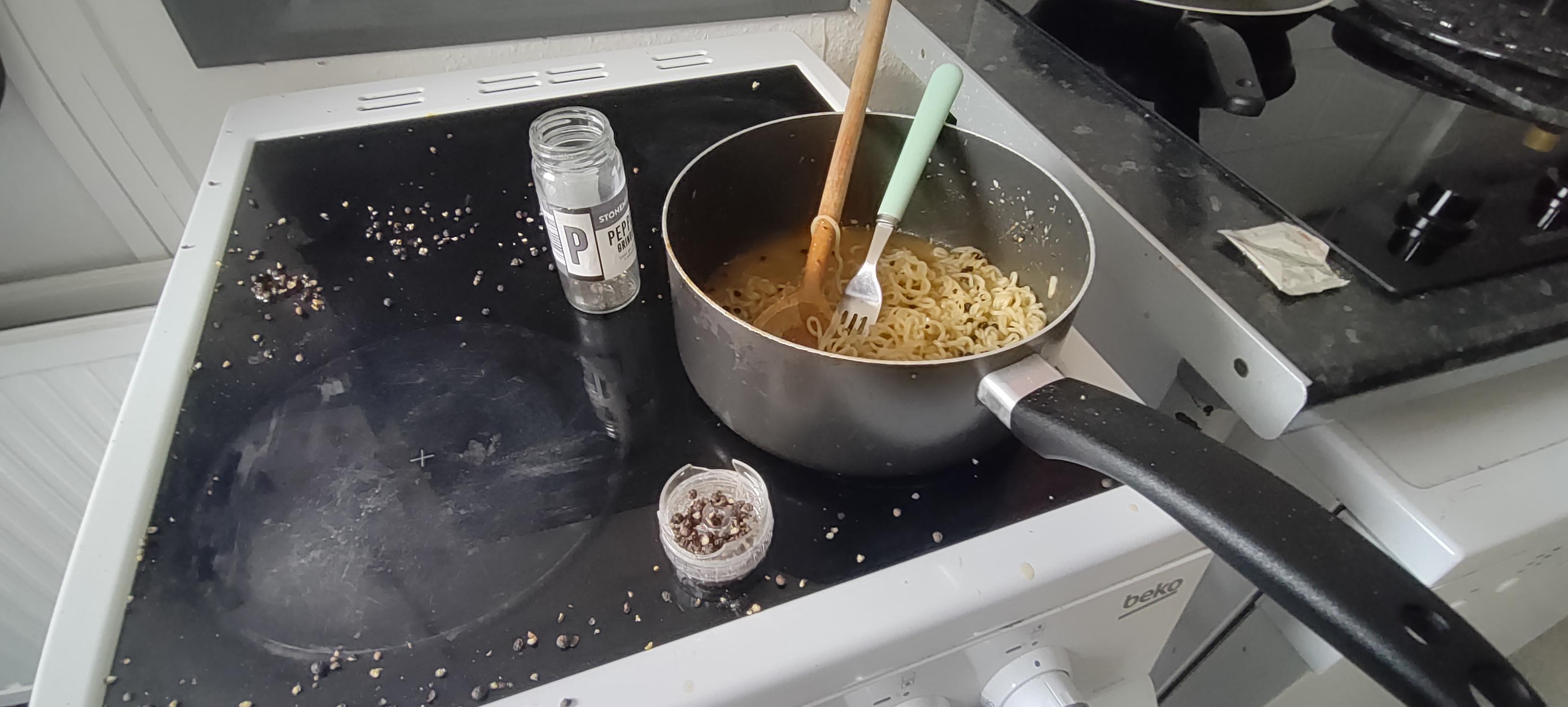 Stonemill pepper grinder explodes into noodles and all over kitchen r