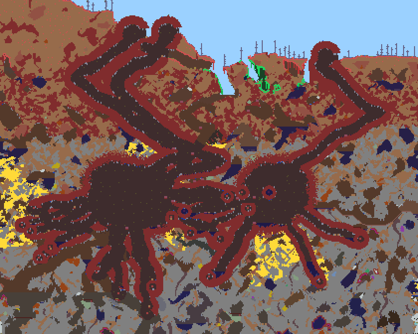 Craziest crimson chasm generation I've seen so far! Latest version