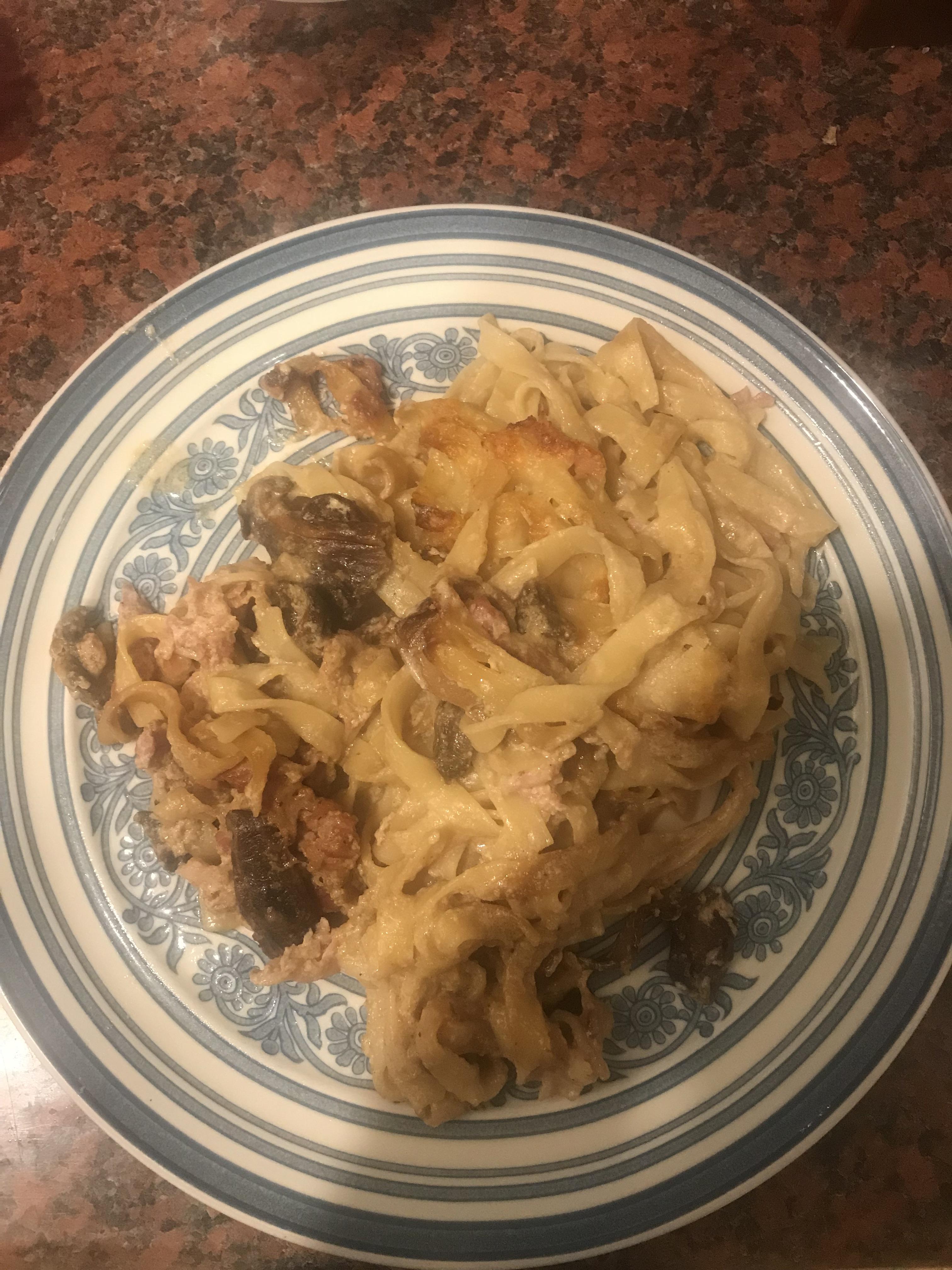 [Homemade] Porcini, Pancetta and Parmesan pasta r/food