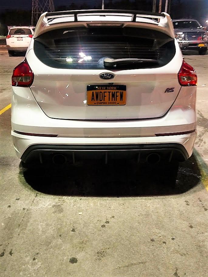 Finally got my custom license plate for my Focus RS r/auto