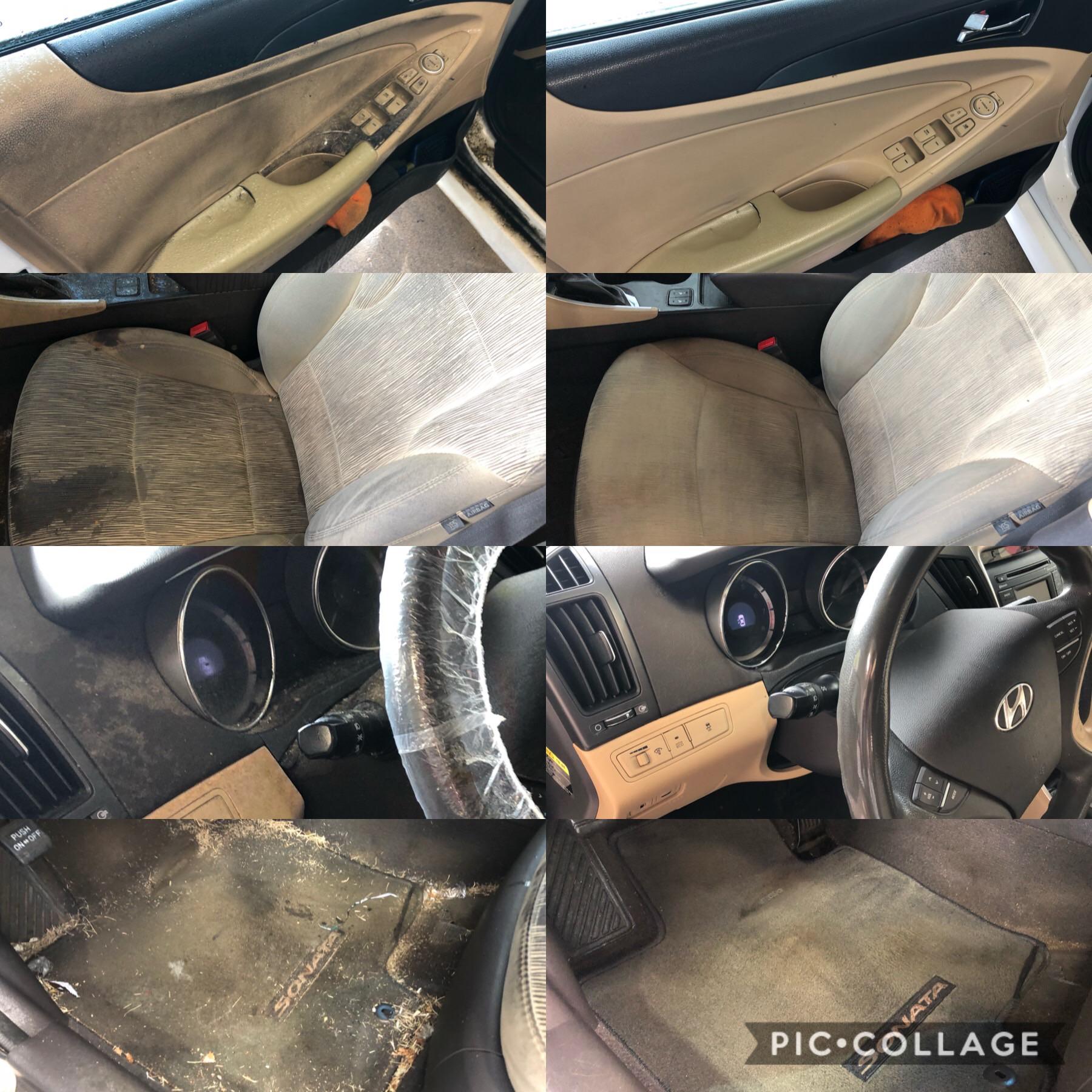 Before and after if a nasty Hyundai we got in..lots of elbow grease with this one r/Detailing