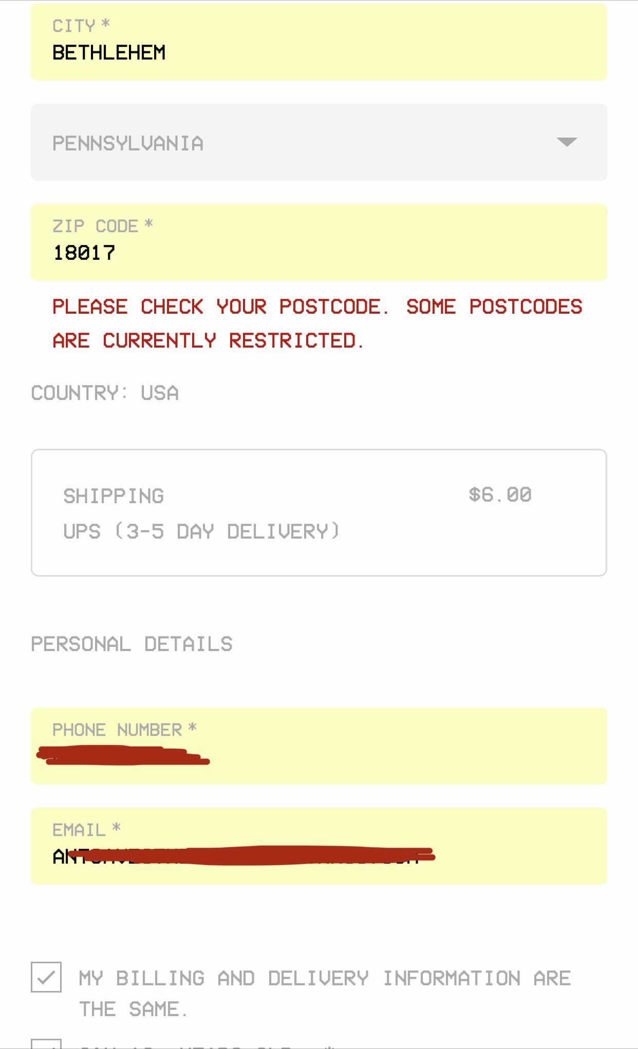 I finally got through YEEZY SUPPLY and got this message when checking