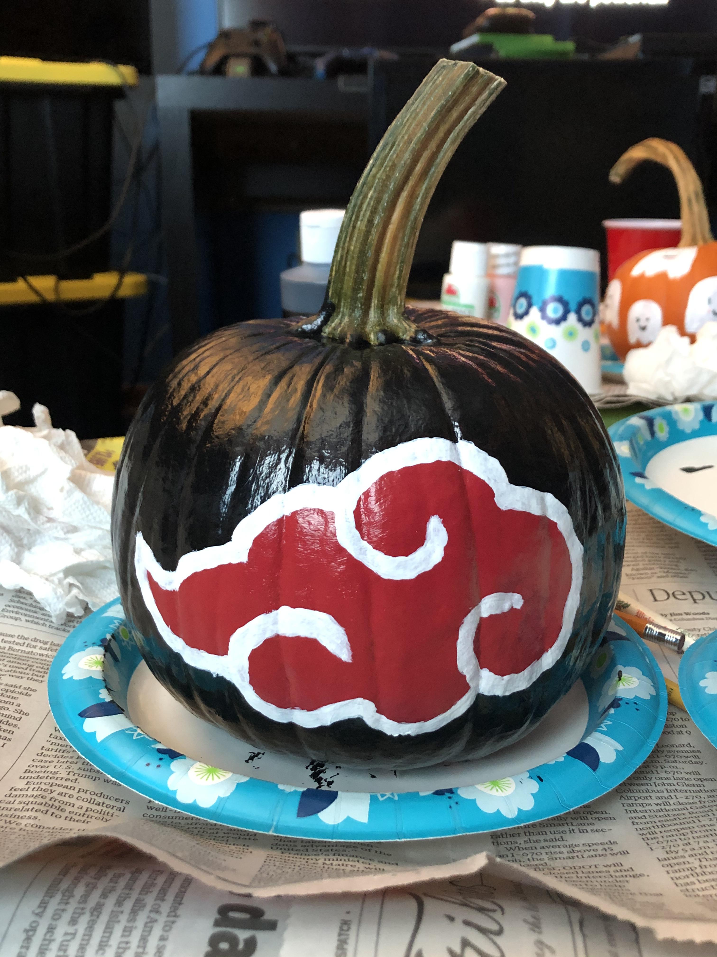 Did some Akatsuki themed pumpkin painting this year r/Naruto