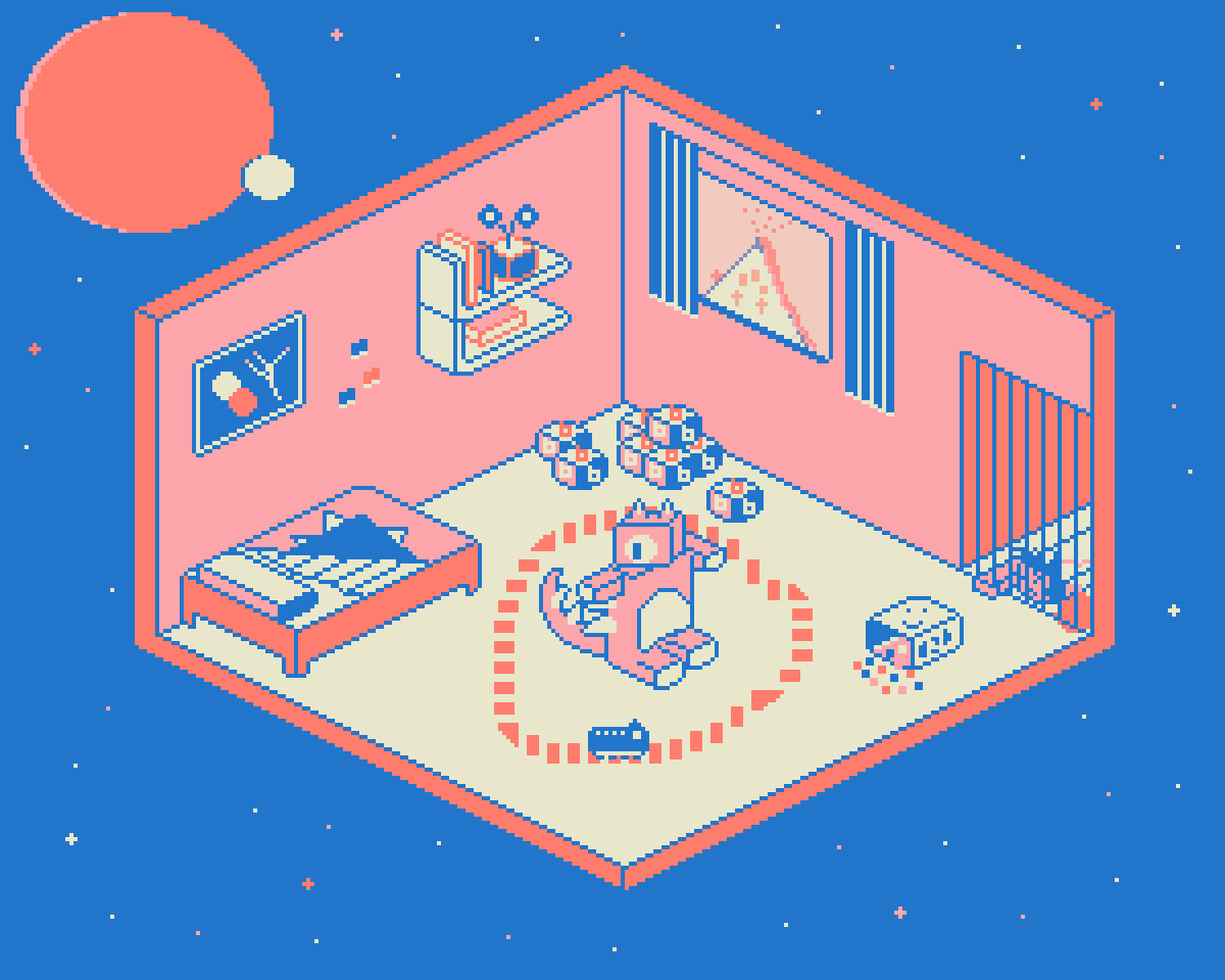 Baby monster room. Added a background, fixed some colours and improved