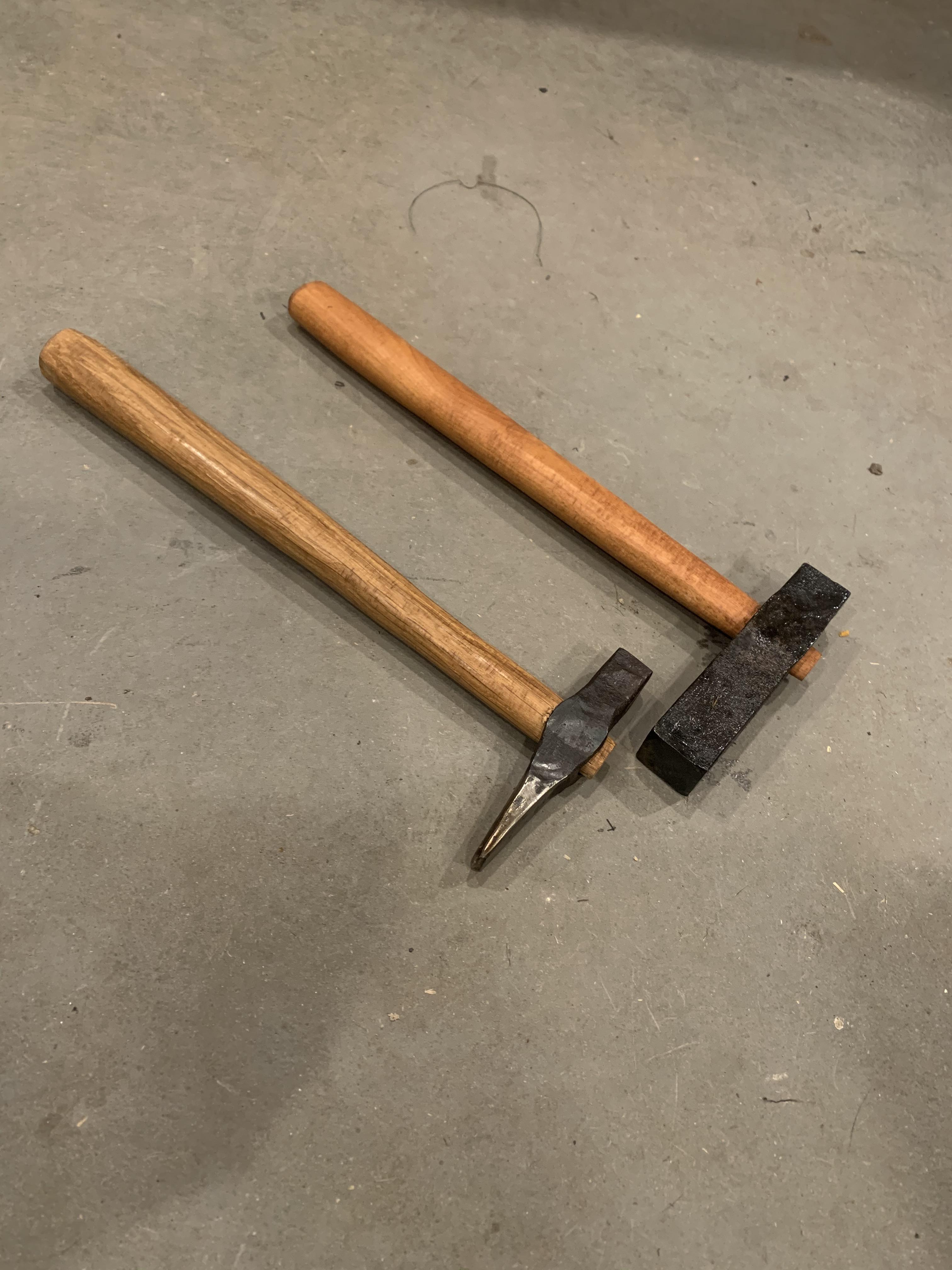 Got these top tools done. The hammer eye punch is 4140 and an oak