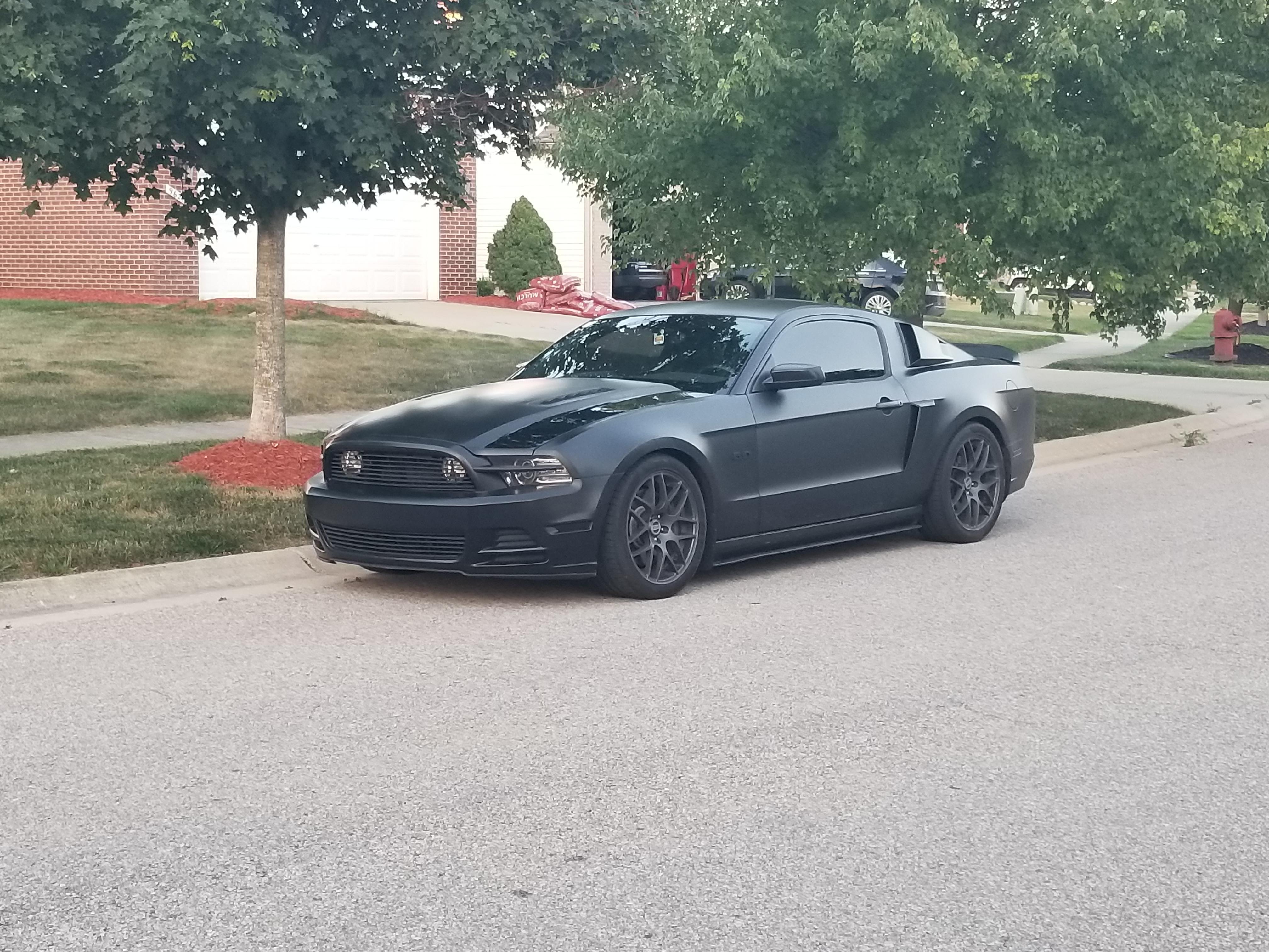 First post here. Paint is matte black plasti dip. r/Mustang