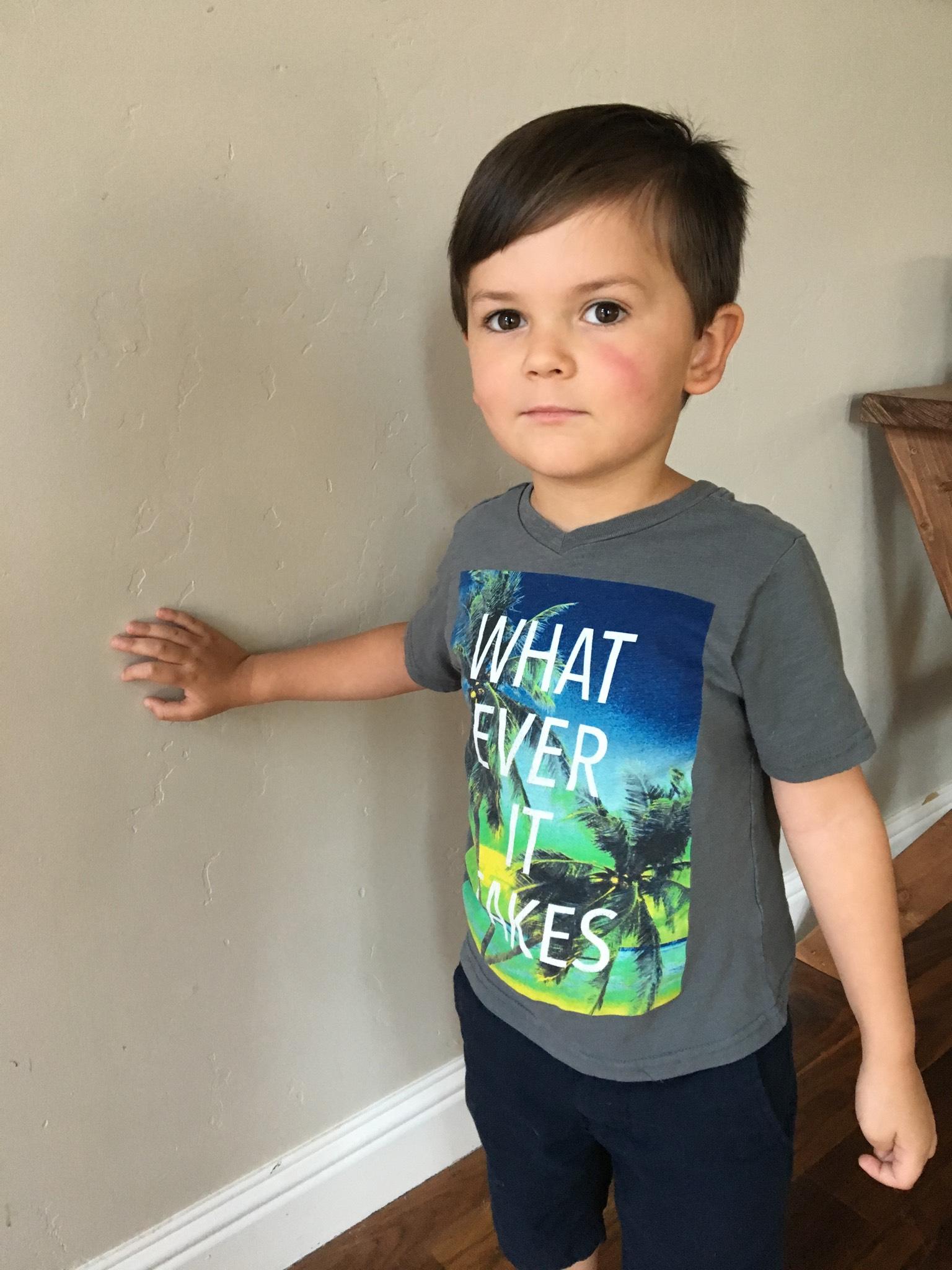 My 4 year old's comment this morning “feel this wall, it feels like