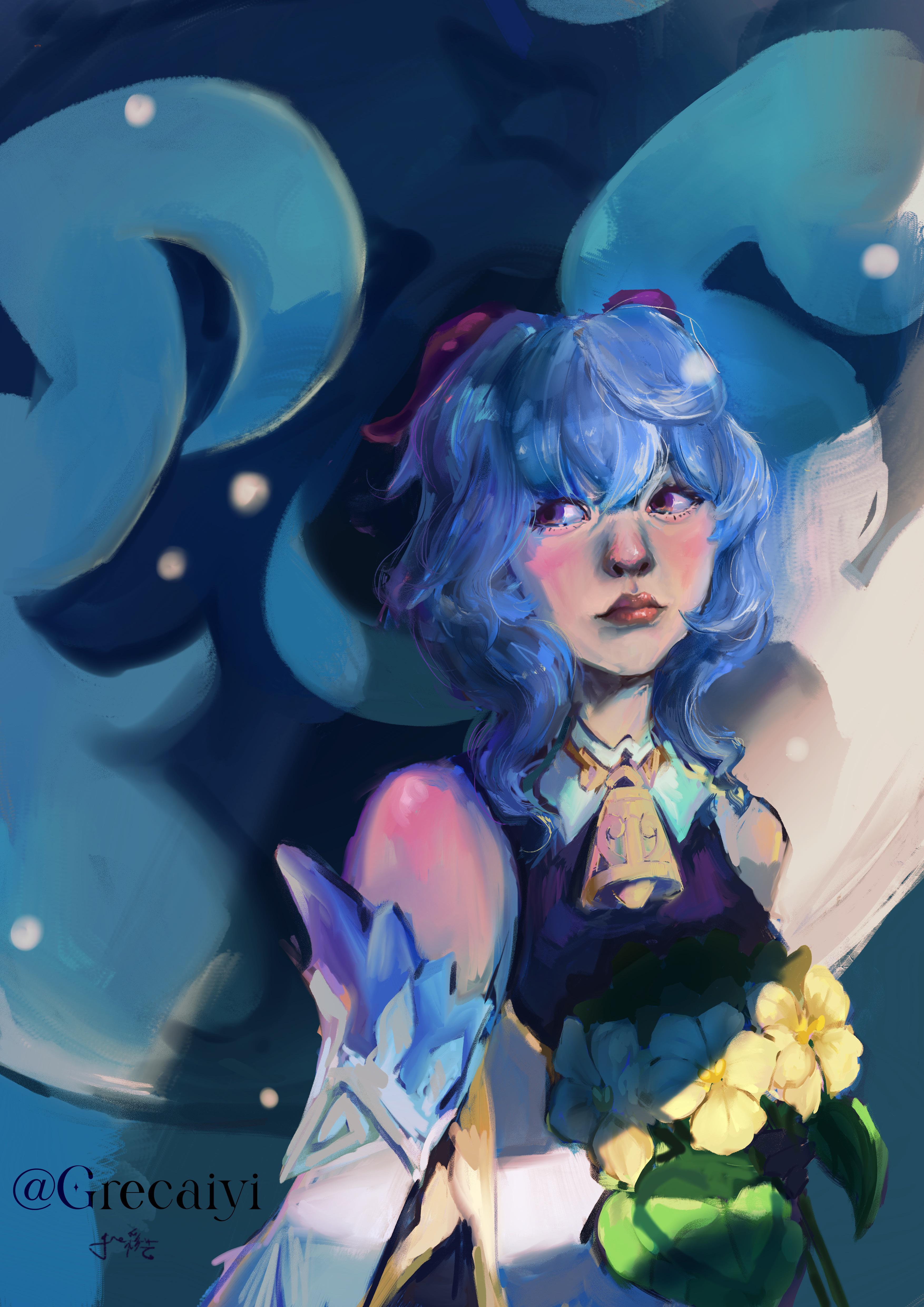 Ganyu with Qingxin flowers ️ r/Genshin_Impact