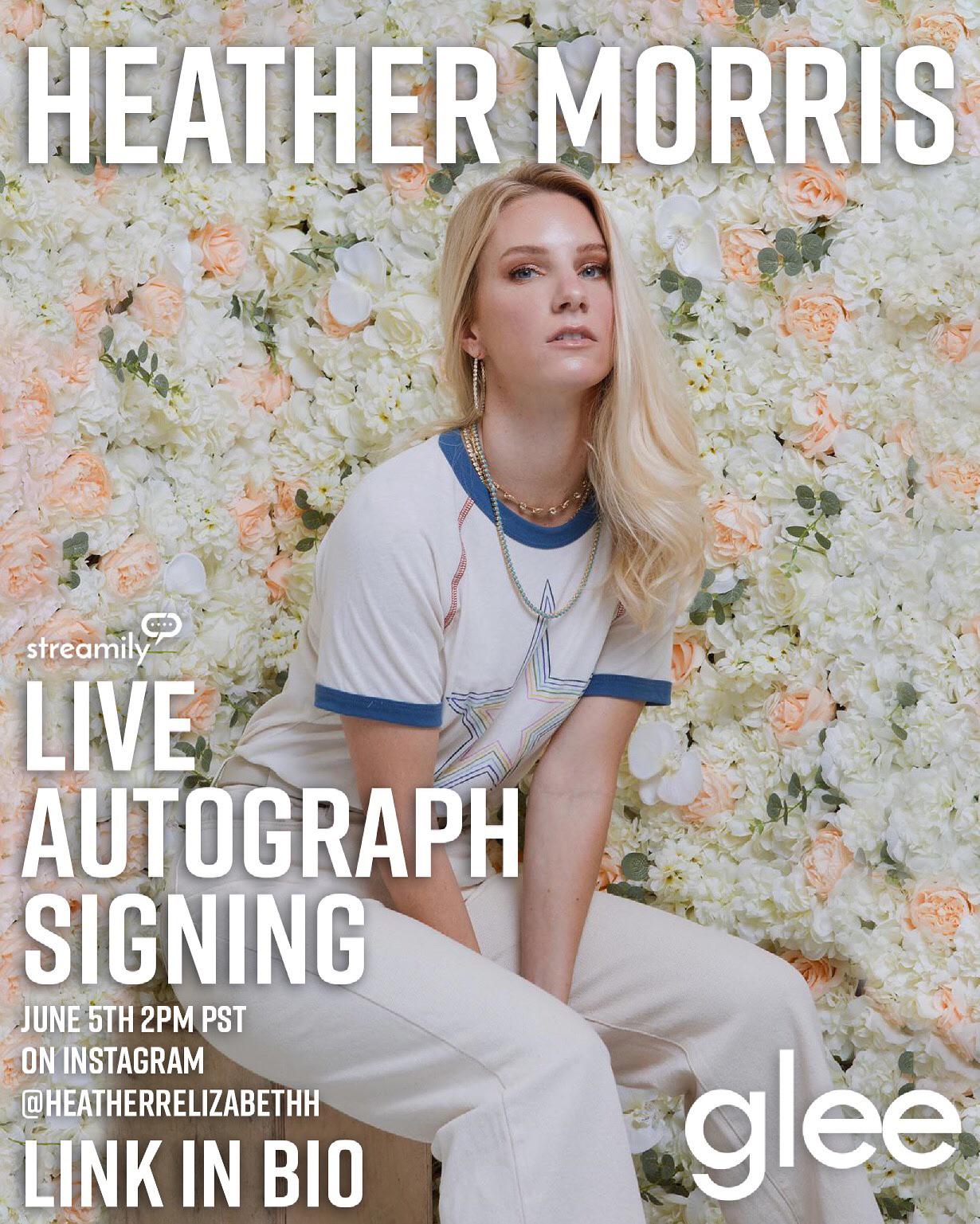 Heather Morris live autograph signing on Instagram! r/glee