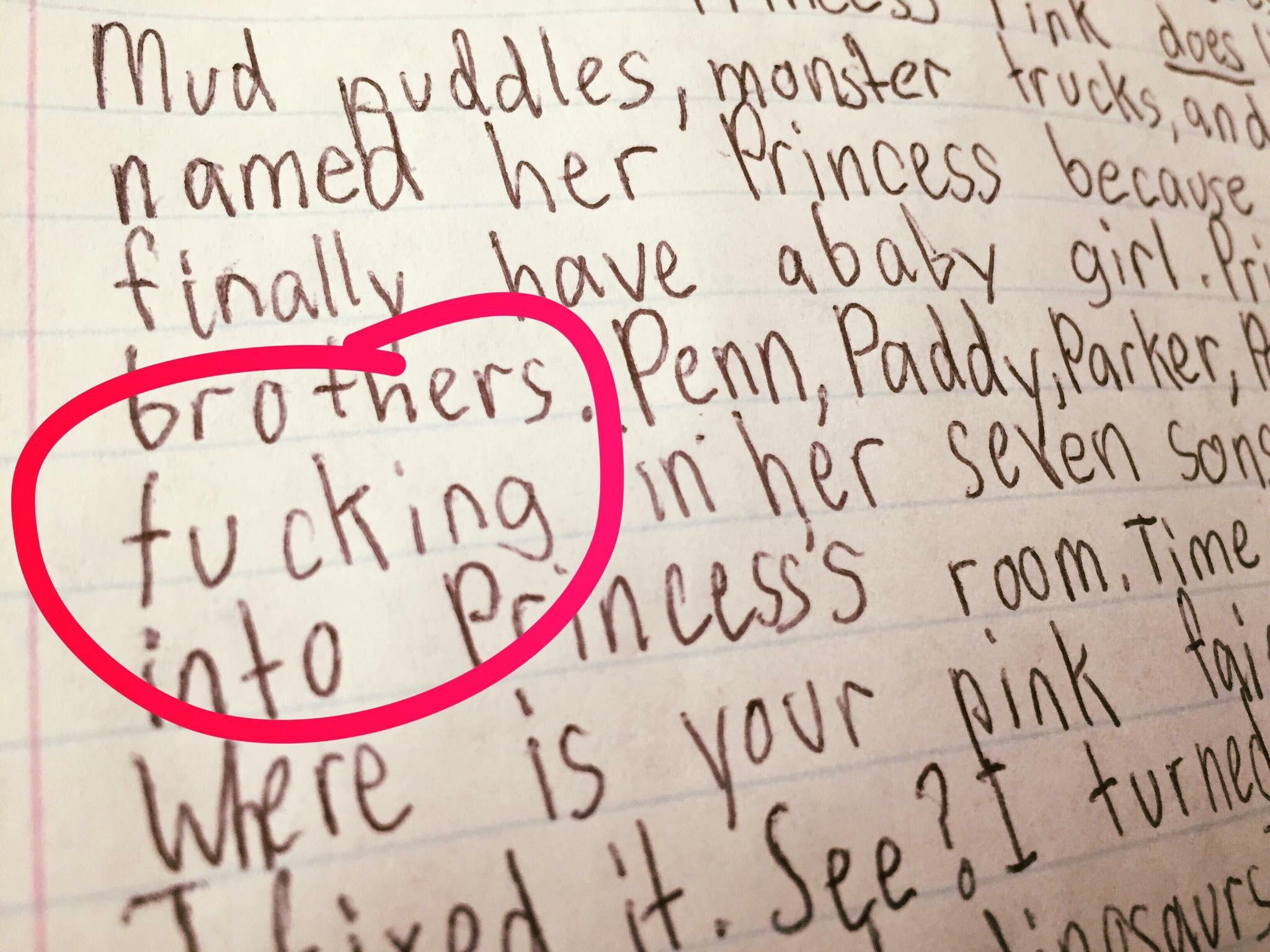 I must teach my 8 year old how to write her T's better! r/funny