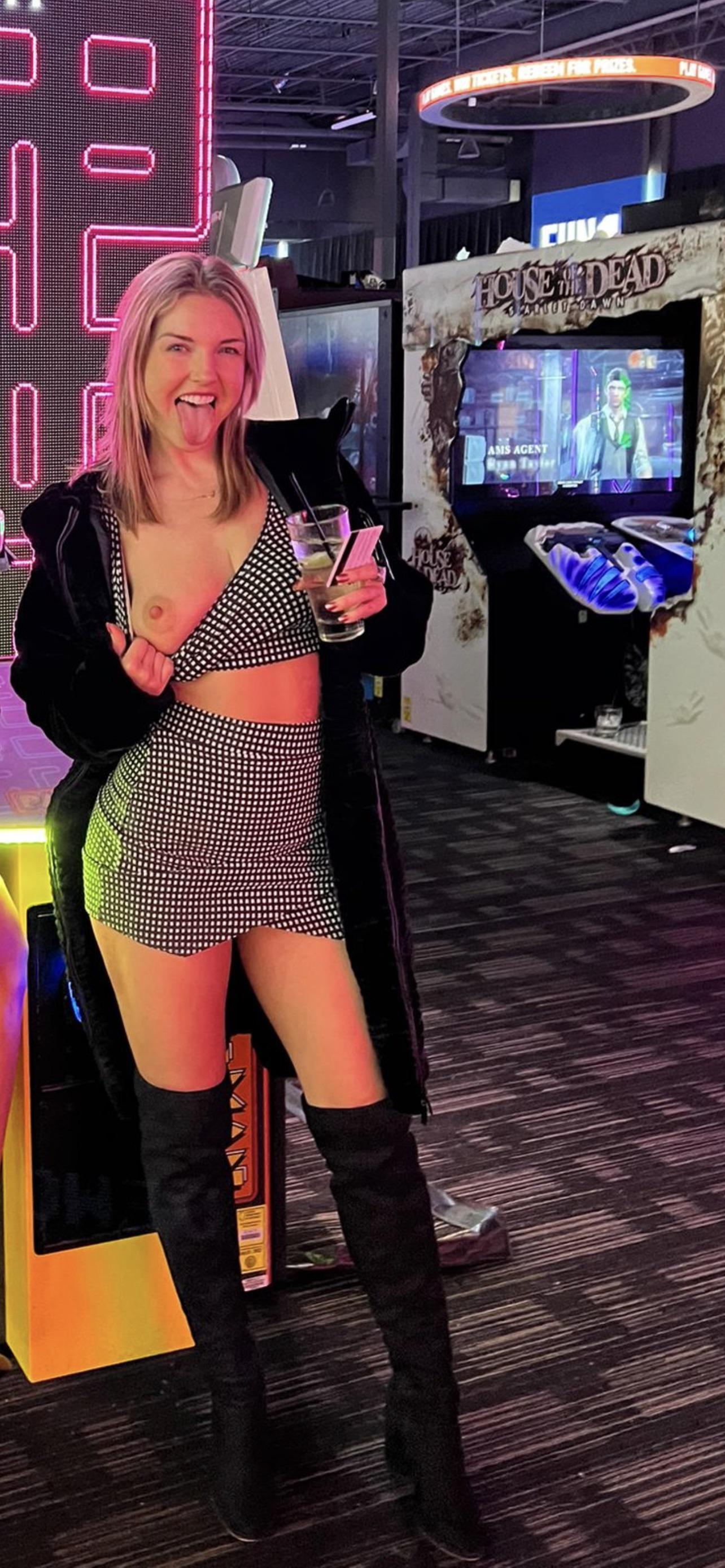 Naughty Eila Flashing at a Dave & Buster’s : EilaAdams